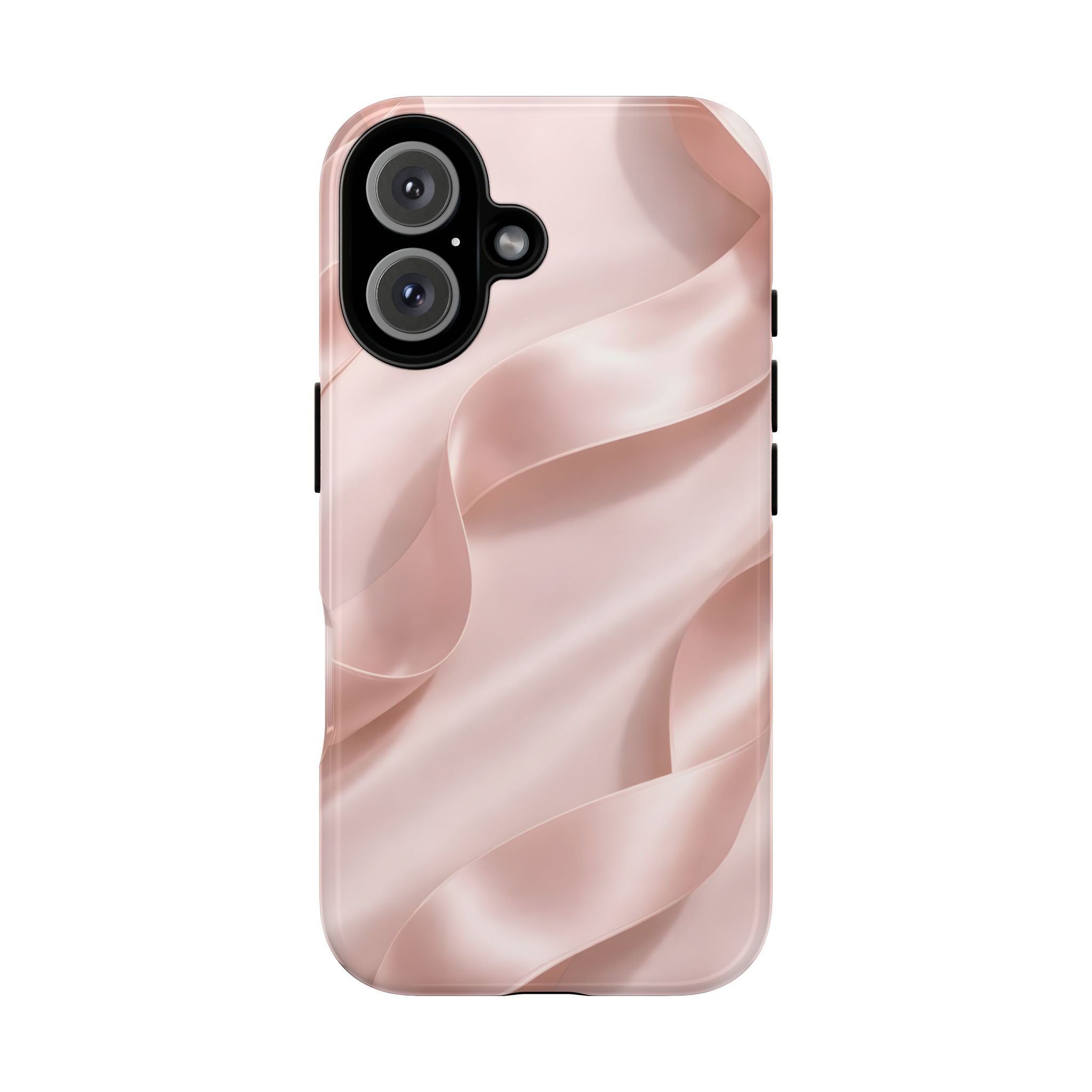 Blush Pink Satin Ribbon Phone Case – Elegant Coquette Aesthetic Luxury iPhone Case, Feminine Designer Bow Phone Cover
