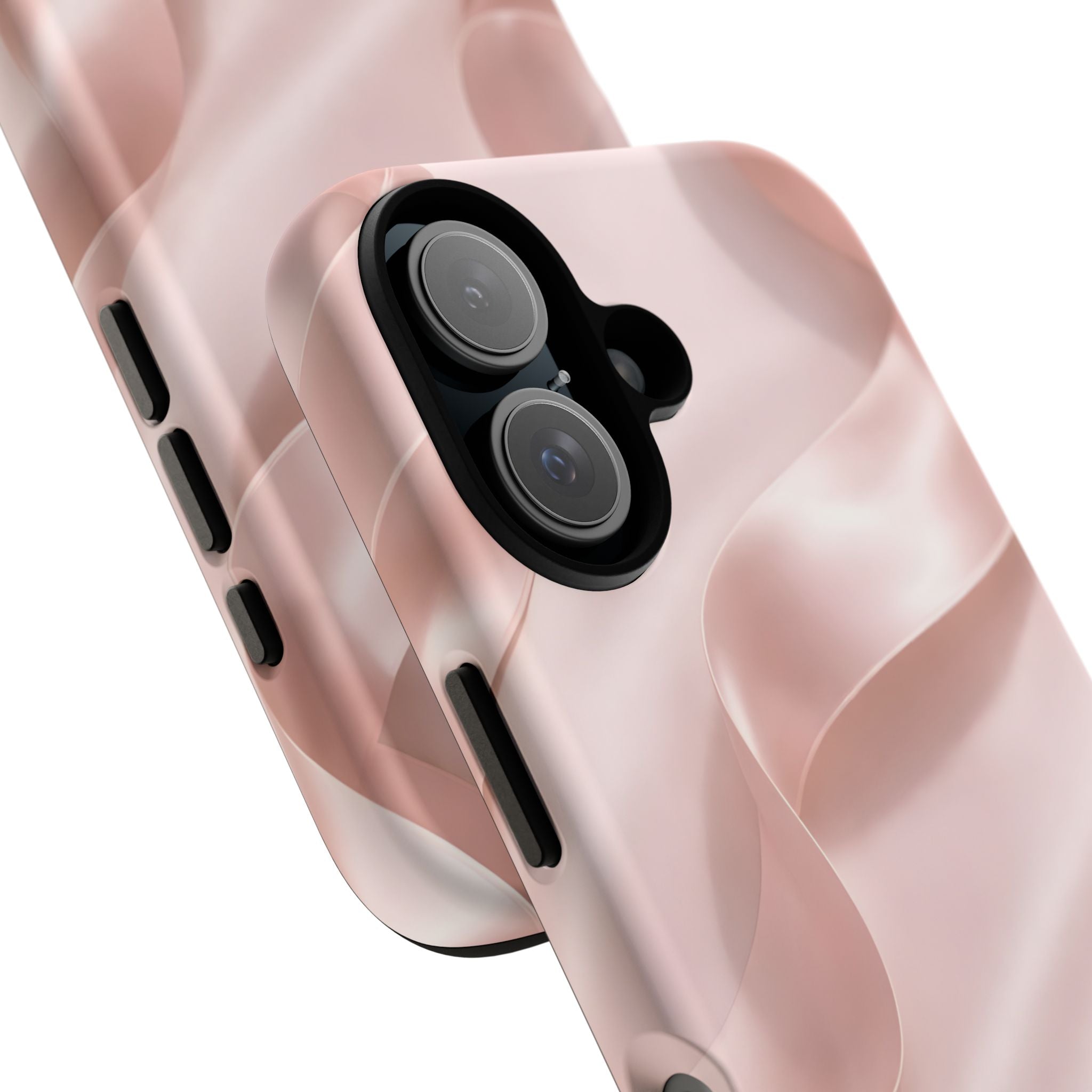 Blush Pink Satin Ribbon Phone Case – Elegant Coquette Aesthetic Luxury iPhone Case, Feminine Designer Bow Phone Cover