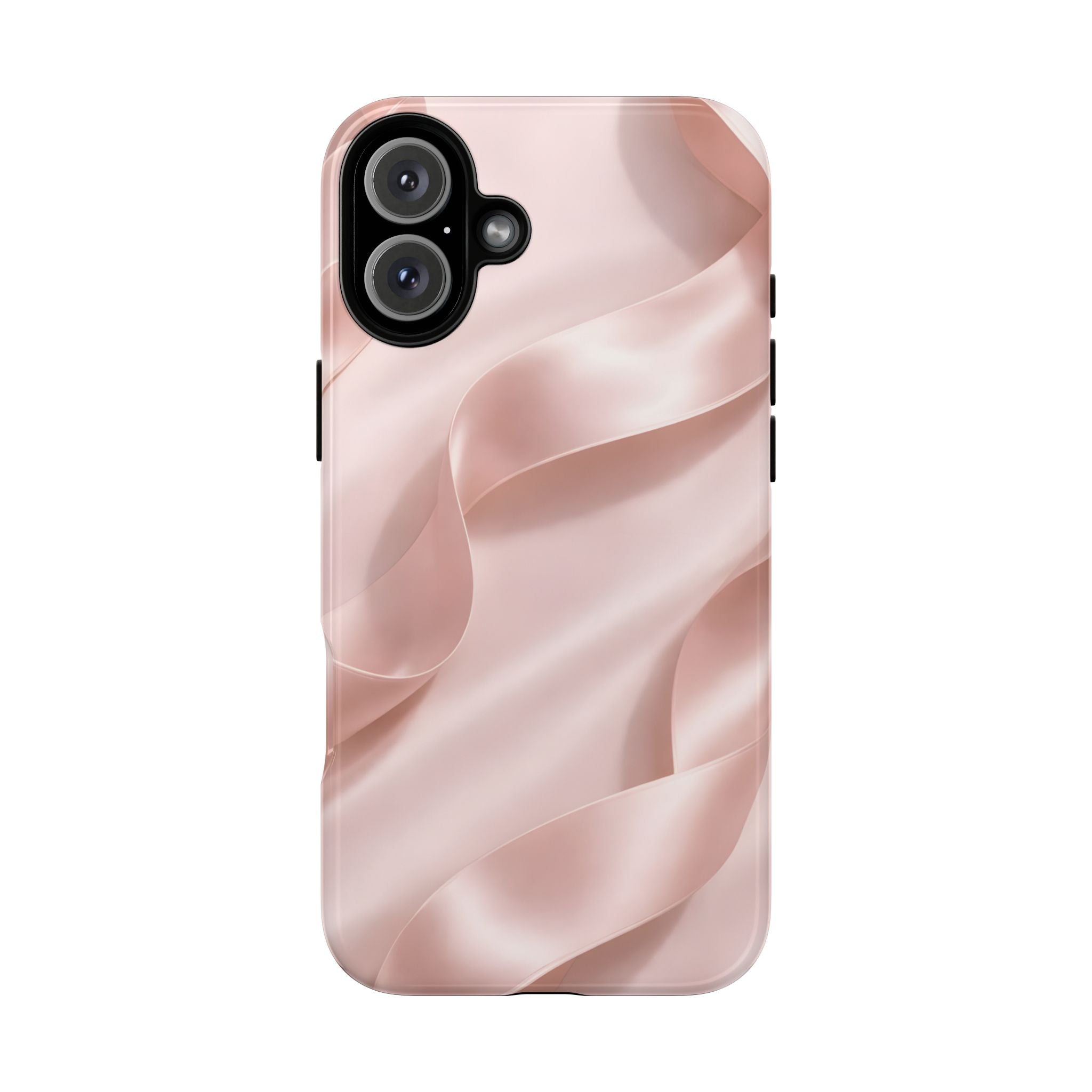 Blush Pink Satin Ribbon Phone Case – Elegant Coquette Aesthetic Luxury iPhone Case, Feminine Designer Bow Phone Cover