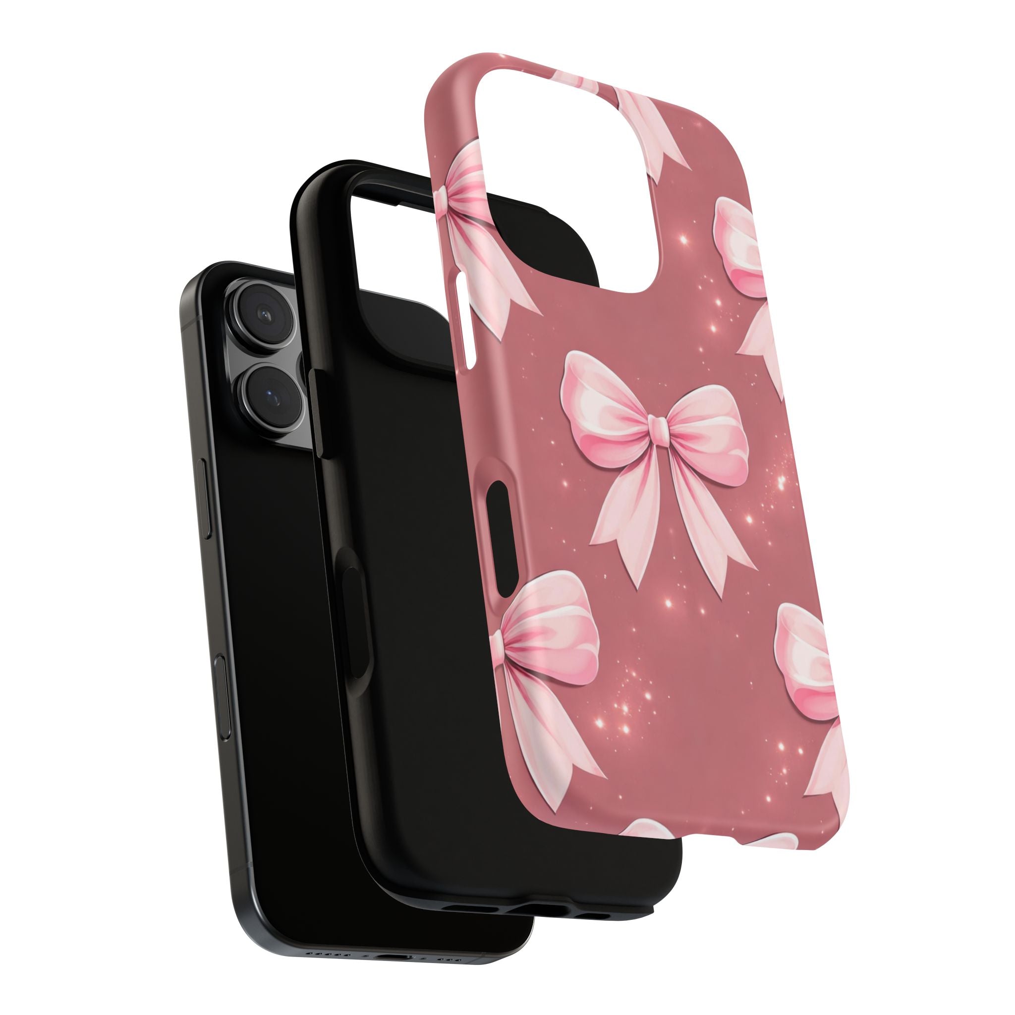 Pink Bow Phone Case, Coquette Aesthetic iPhone & Samsung Case, Cute Girly Pattern Case, Soft Girl Feminine Phone Cover