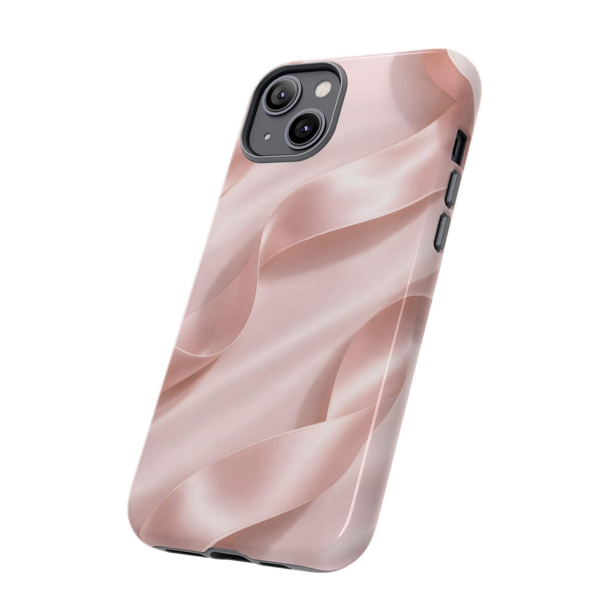 Blush Pink Satin Ribbon Phone Case – Elegant Coquette Aesthetic Luxury iPhone Case, Feminine Designer Bow Phone Cover