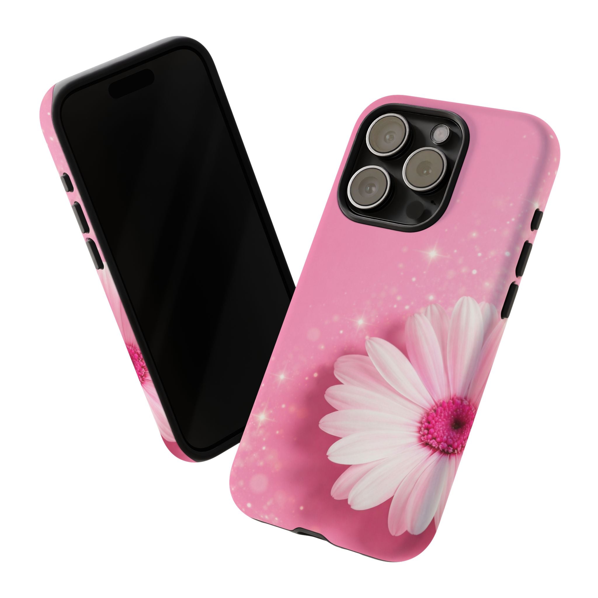 Pink Daisy Phone Case, Aesthetic Floral iPhone & Samsung Case, Cute Flower Phone Cover, Soft Girl Coquette Case, Feminine Pink Case