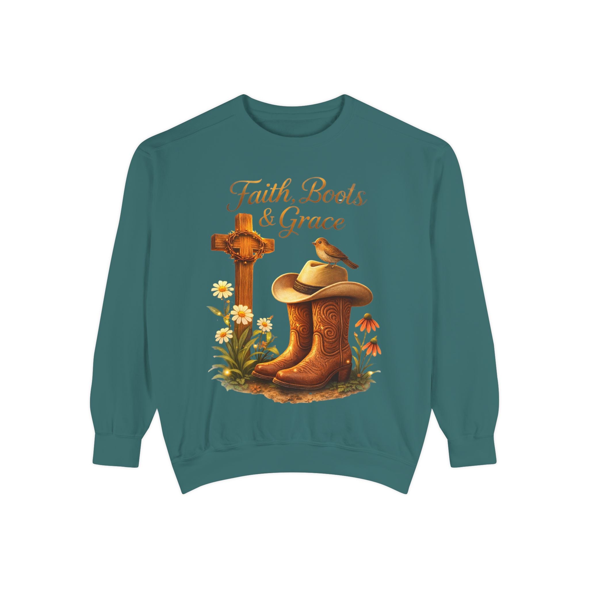 Faith Boots and Grace Shirt – Western Christian Cowgirl Tee, Faith-Based Graphic Shirt, Cute Country Girl Gift, Boutique Style T-Shirt