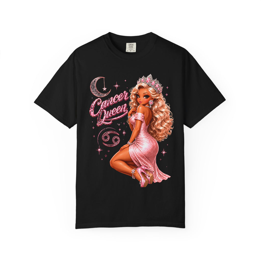 Cancer Queen Soft Heart Strong Soul Shirt – Zodiac Astrology Graphic Tee for Women, Pink Coquette Cancer Zodiac Birthday Gift, Trendy Astrology T-Shirt