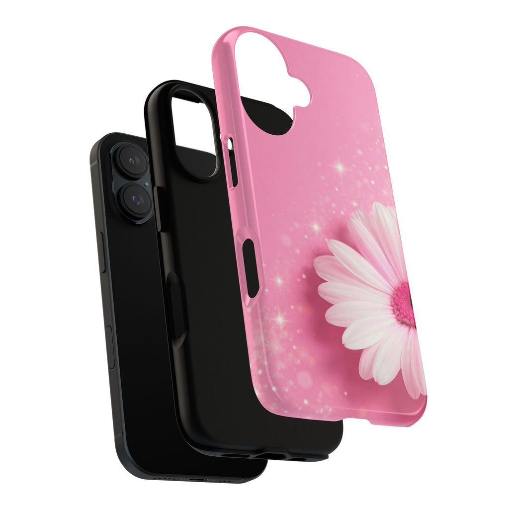 Pink Daisy Phone Case, Aesthetic Floral iPhone & Samsung Case, Cute Flower Phone Cover, Soft Girl Coquette Case, Feminine Pink Case