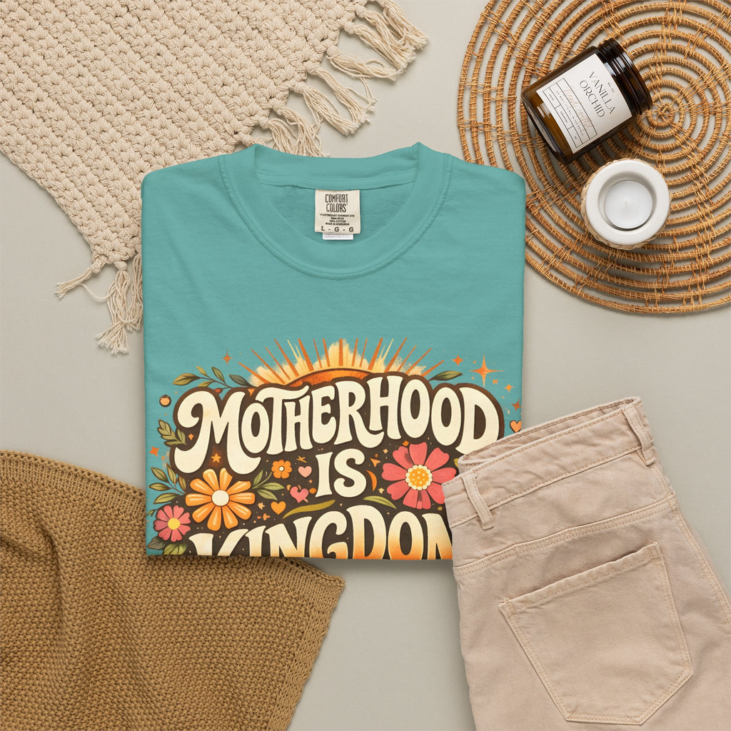 Motherhood Is Kingdom Work T-Shirt — Christian Mom Graphic Tee (Proverbs 31:27)