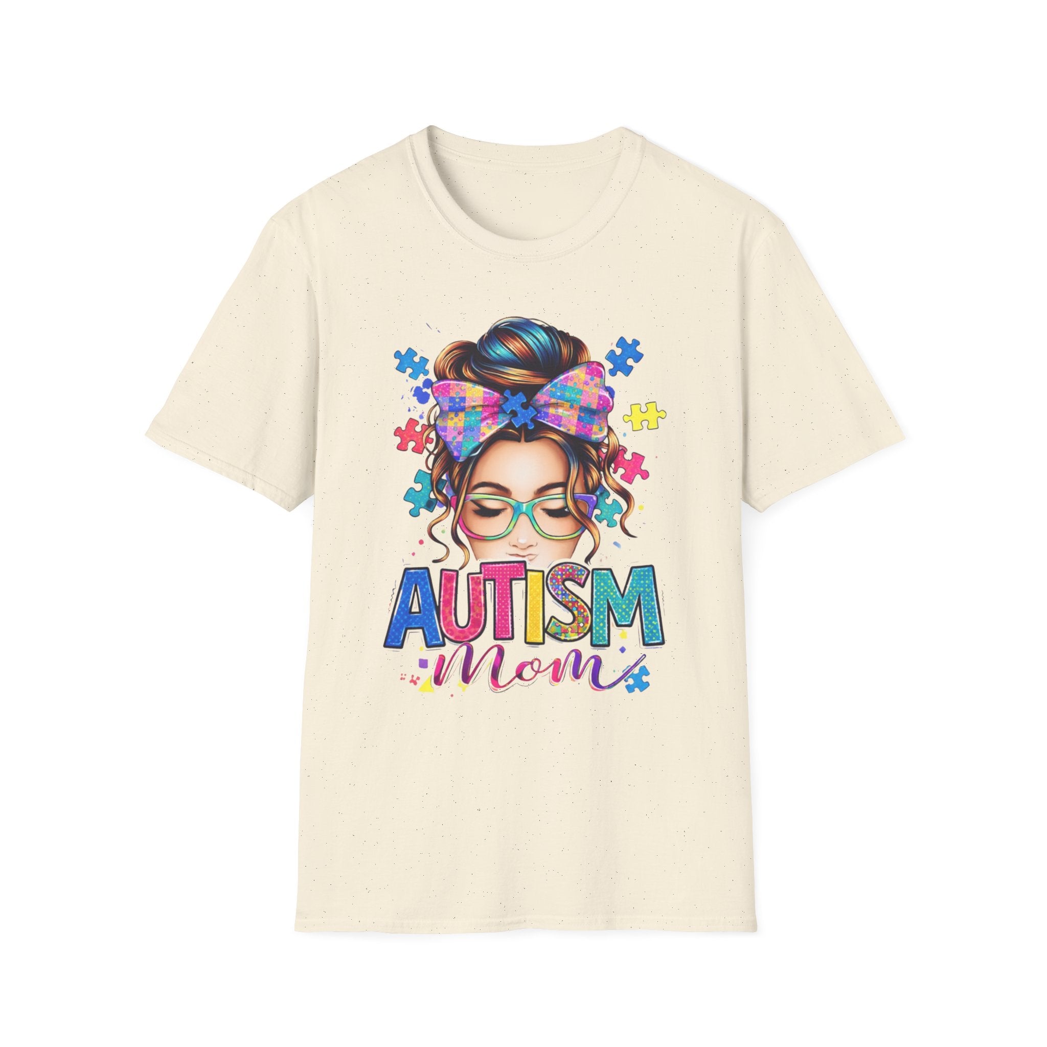 Autism Mom T-Shirt — Colorful Puzzle Heart Design for Proud Moms