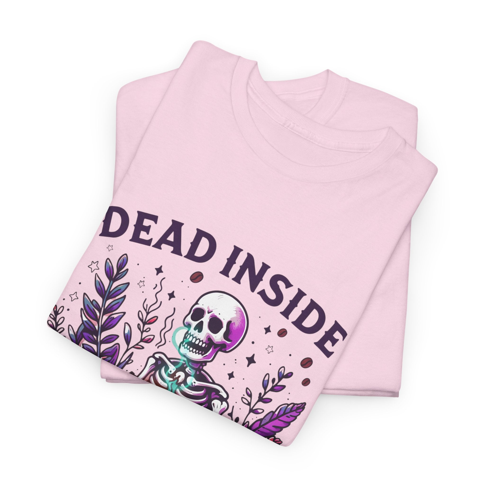 Dead Inside But Caffeinated T-Shirt – Funny Skeleton Coffee Tee