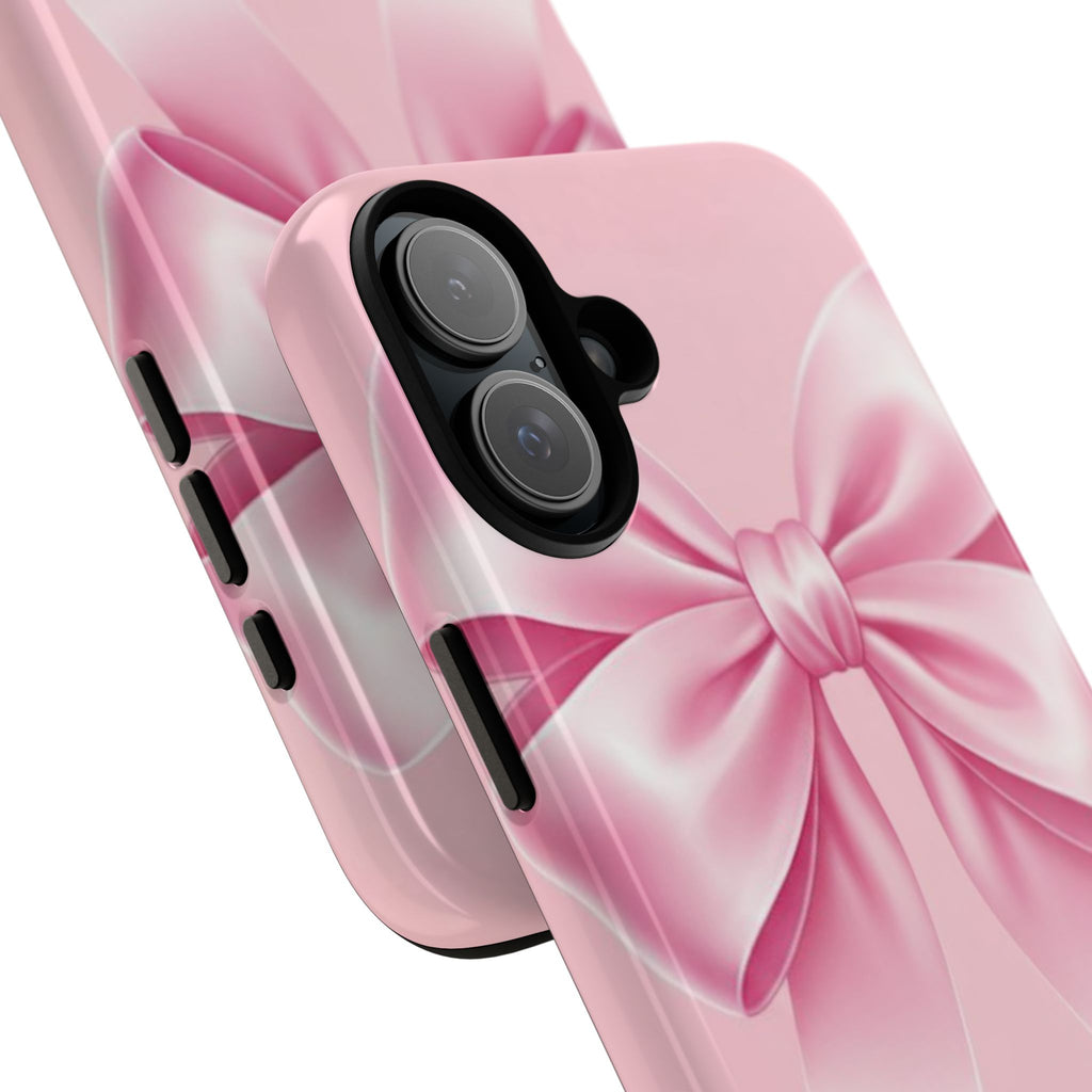 Coquette Pink Bow Phone Case, Cute Aesthetic iPhone Case, Soft Girl Bow Cover, Feminine Girly Phone Case