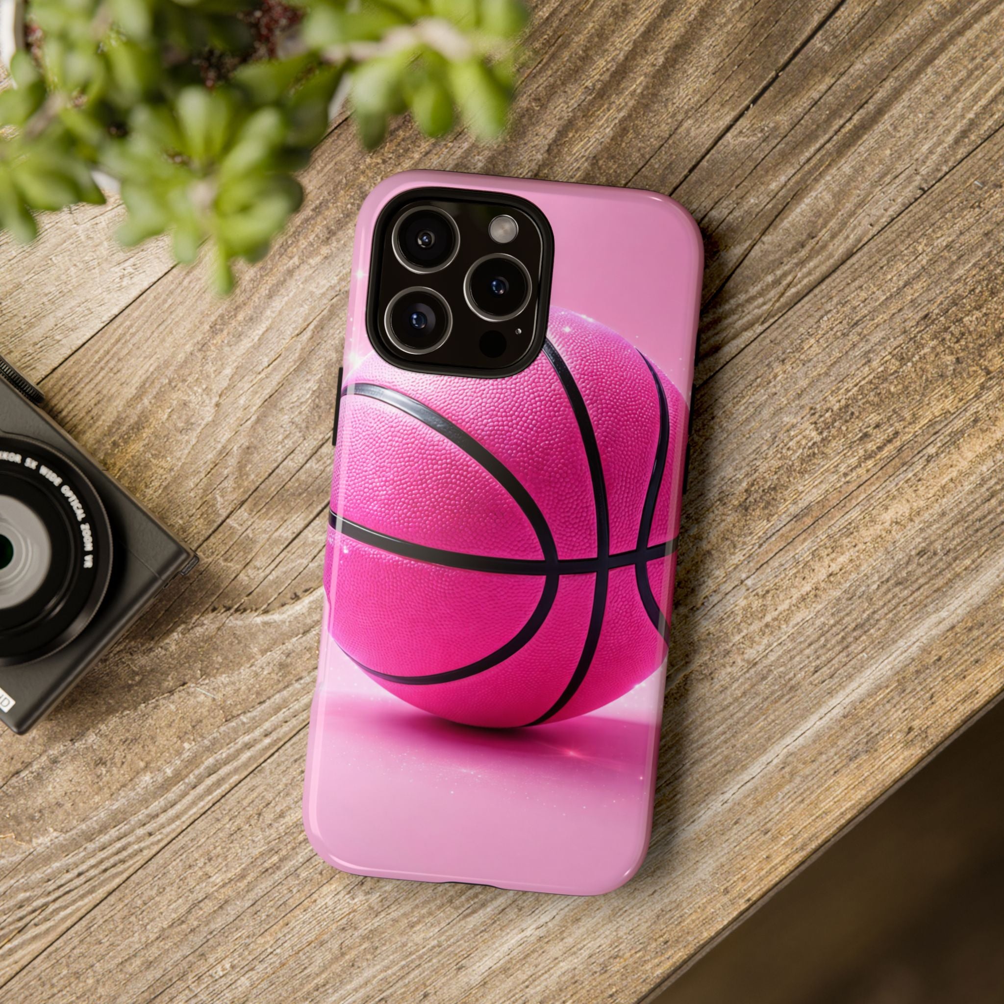 Pink Basketball Phone Case, Aesthetic Sports iPhone & Samsung Case, Cute Girly Athlete Case, Coquette Sport Phone Cover