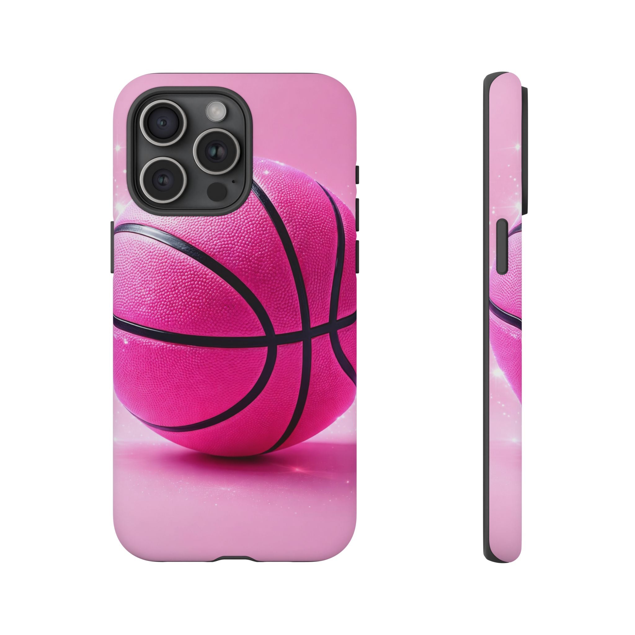 Pink Basketball Phone Case, Aesthetic Sports iPhone & Samsung Case, Cute Girly Athlete Case, Coquette Sport Phone Cover