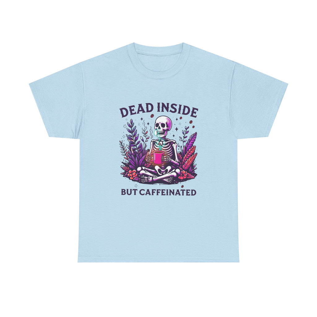 Dead Inside But Caffeinated T-Shirt – Funny Skeleton Coffee Tee