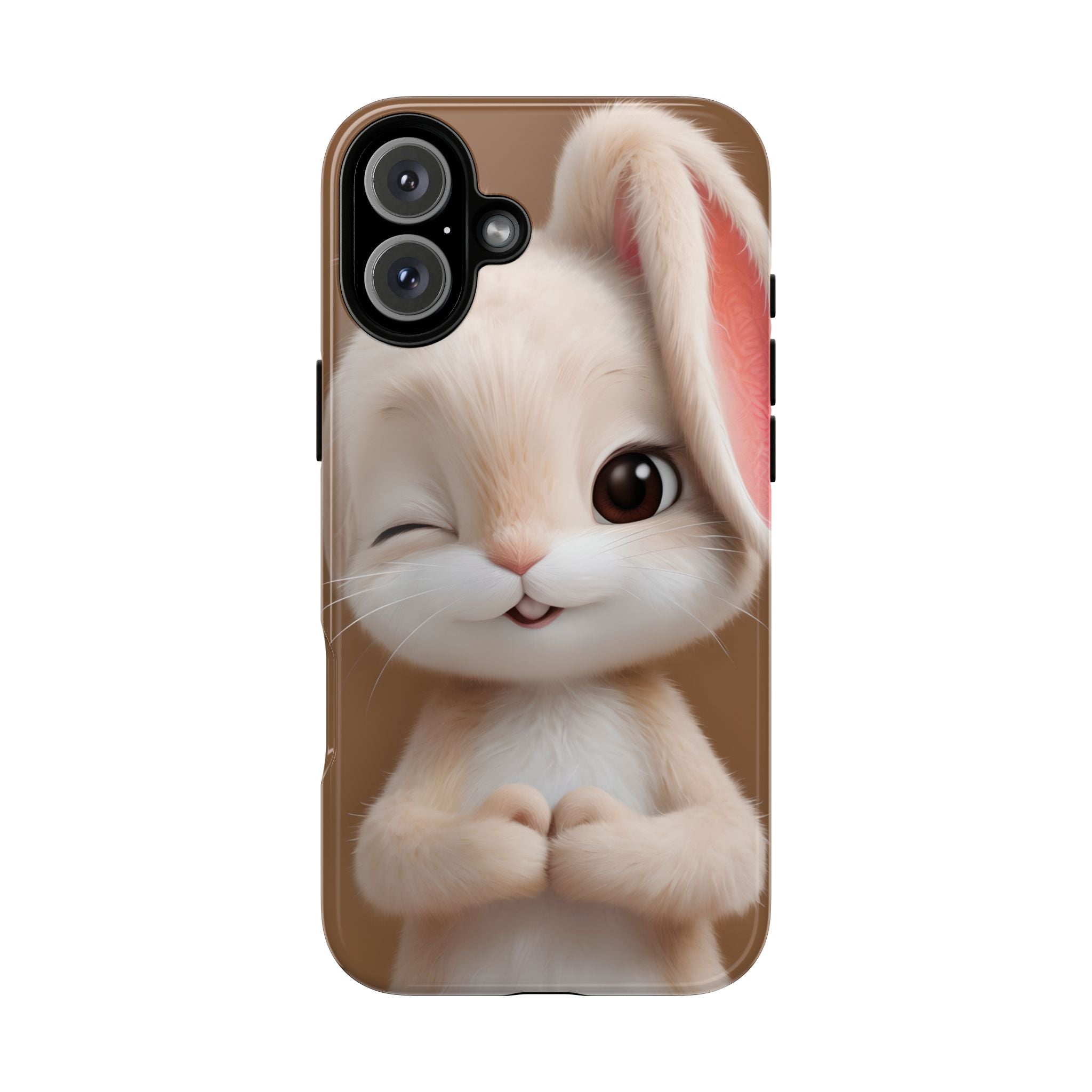 Adorable Kawaii Bunny Phone Case – Cute Winking Rabbit Aesthetic Case – Soft Pastel Bunny Cover – Gift for Bunny Lovers.