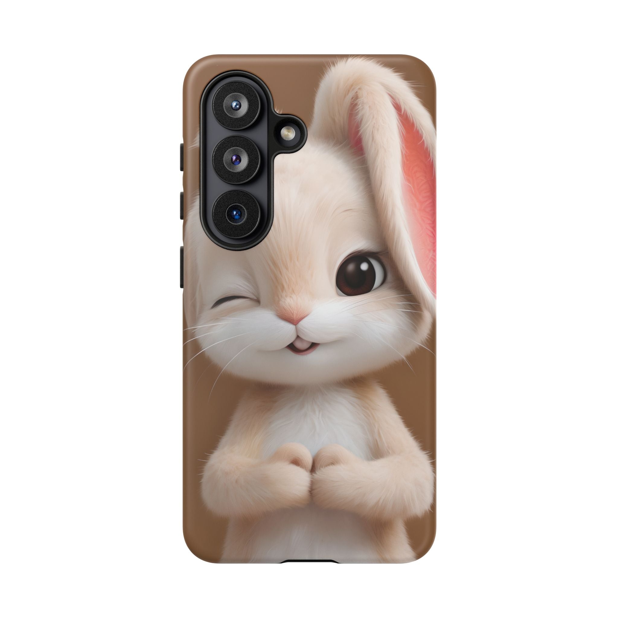 Adorable Kawaii Bunny Phone Case – Cute Winking Rabbit Aesthetic Case – Soft Pastel Bunny Cover – Gift for Bunny Lovers.