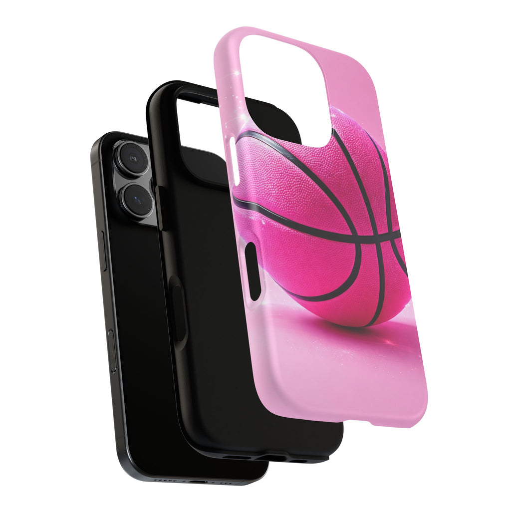 Pink Basketball Phone Case, Aesthetic Sports iPhone & Samsung Case, Cute Girly Athlete Case, Coquette Sport Phone Cover