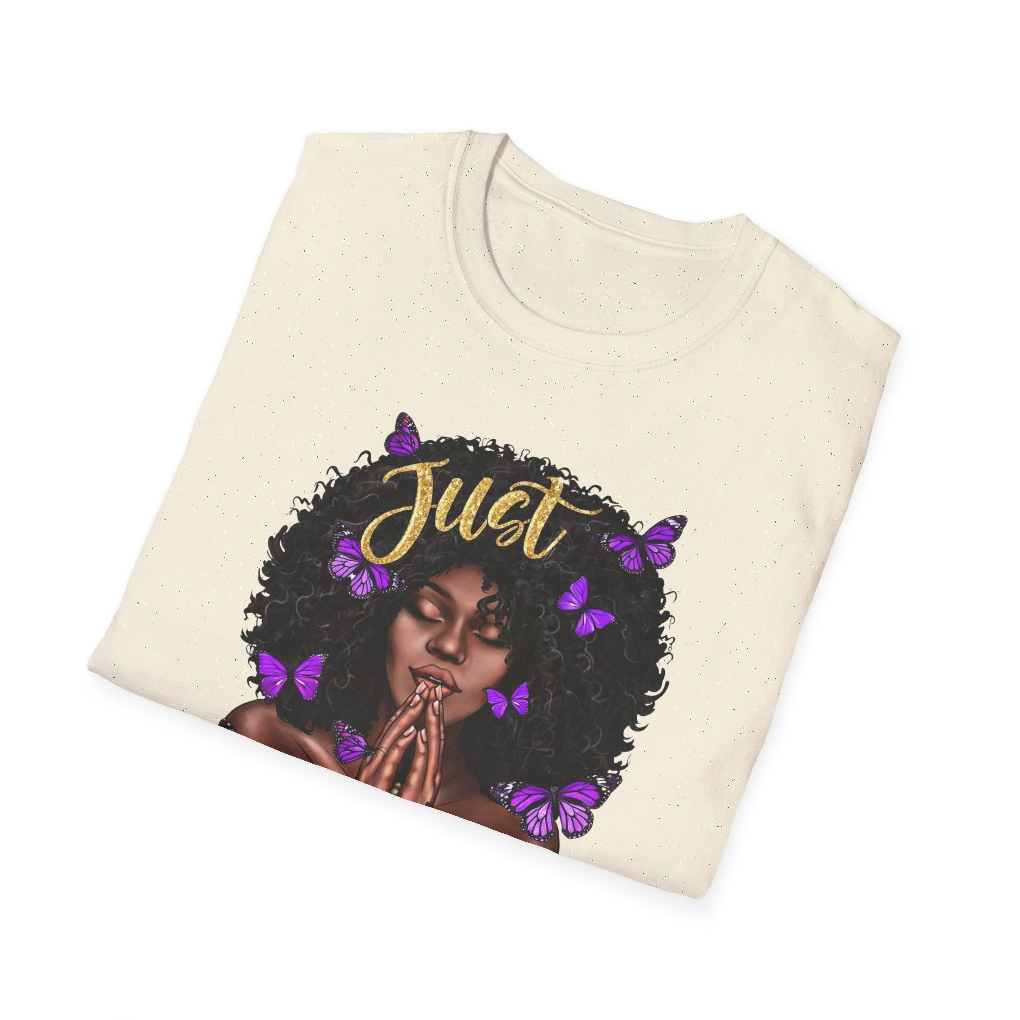 Redeemed Christian Afro Woman T-Shirt – Faith-Based Butterfly Design, Inspirational Black Woman Graphic Tee, Spiritual Gift for Women