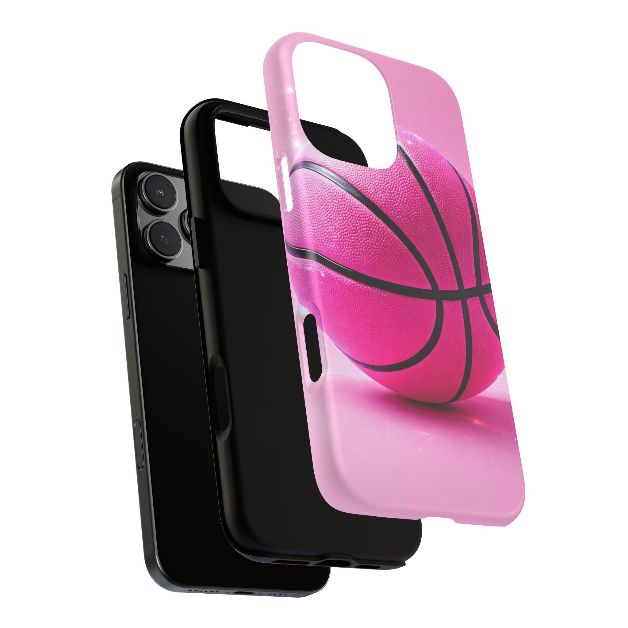 Pink Basketball Phone Case, Aesthetic Sports iPhone & Samsung Case, Cute Girly Athlete Case, Coquette Sport Phone Cover