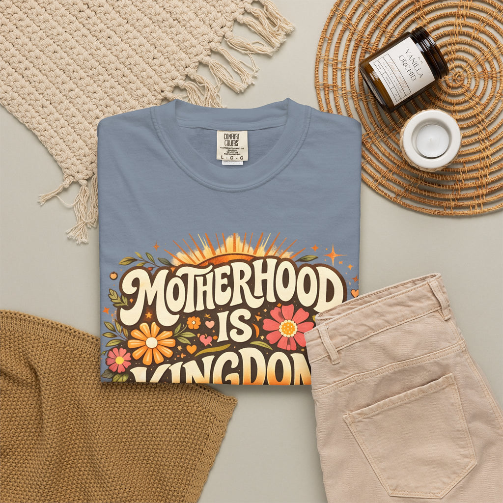 Motherhood Is Kingdom Work T-Shirt — Christian Mom Graphic Tee (Proverbs 31:27)