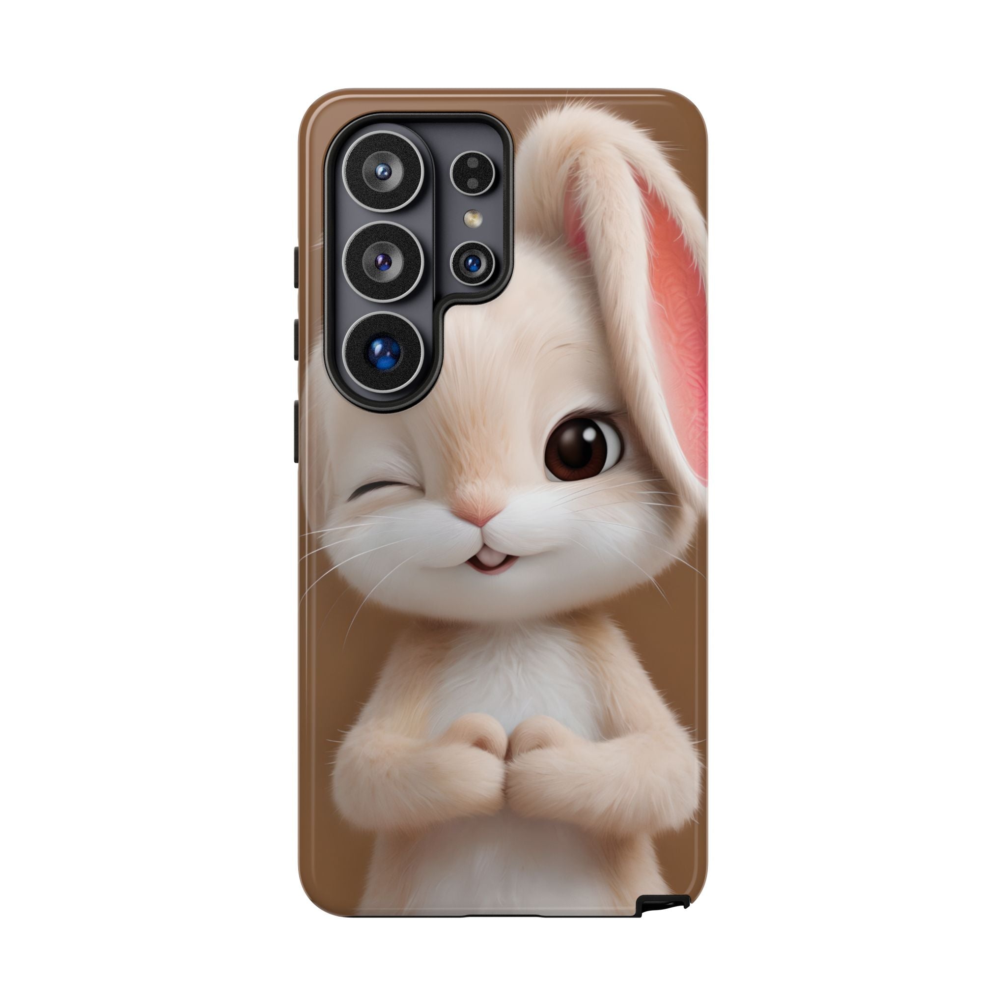 Adorable Kawaii Bunny Phone Case – Cute Winking Rabbit Aesthetic Case – Soft Pastel Bunny Cover – Gift for Bunny Lovers.