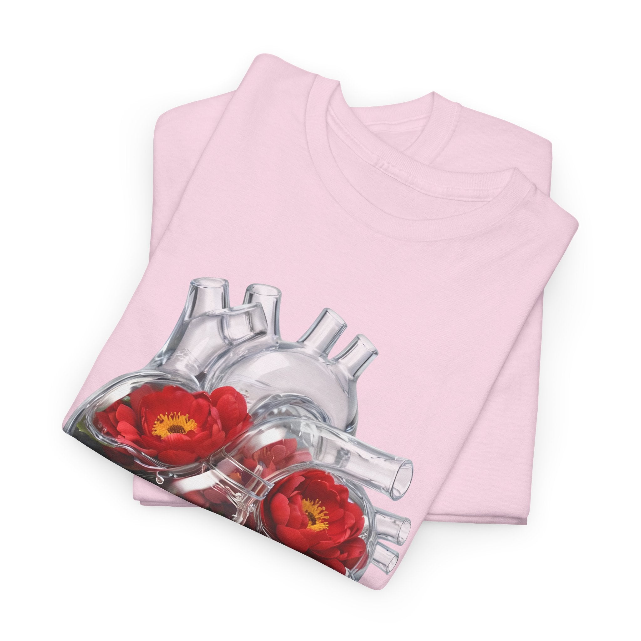Floral Anatomical Heart T-Shirt — Botanical Heart Illustration Tee