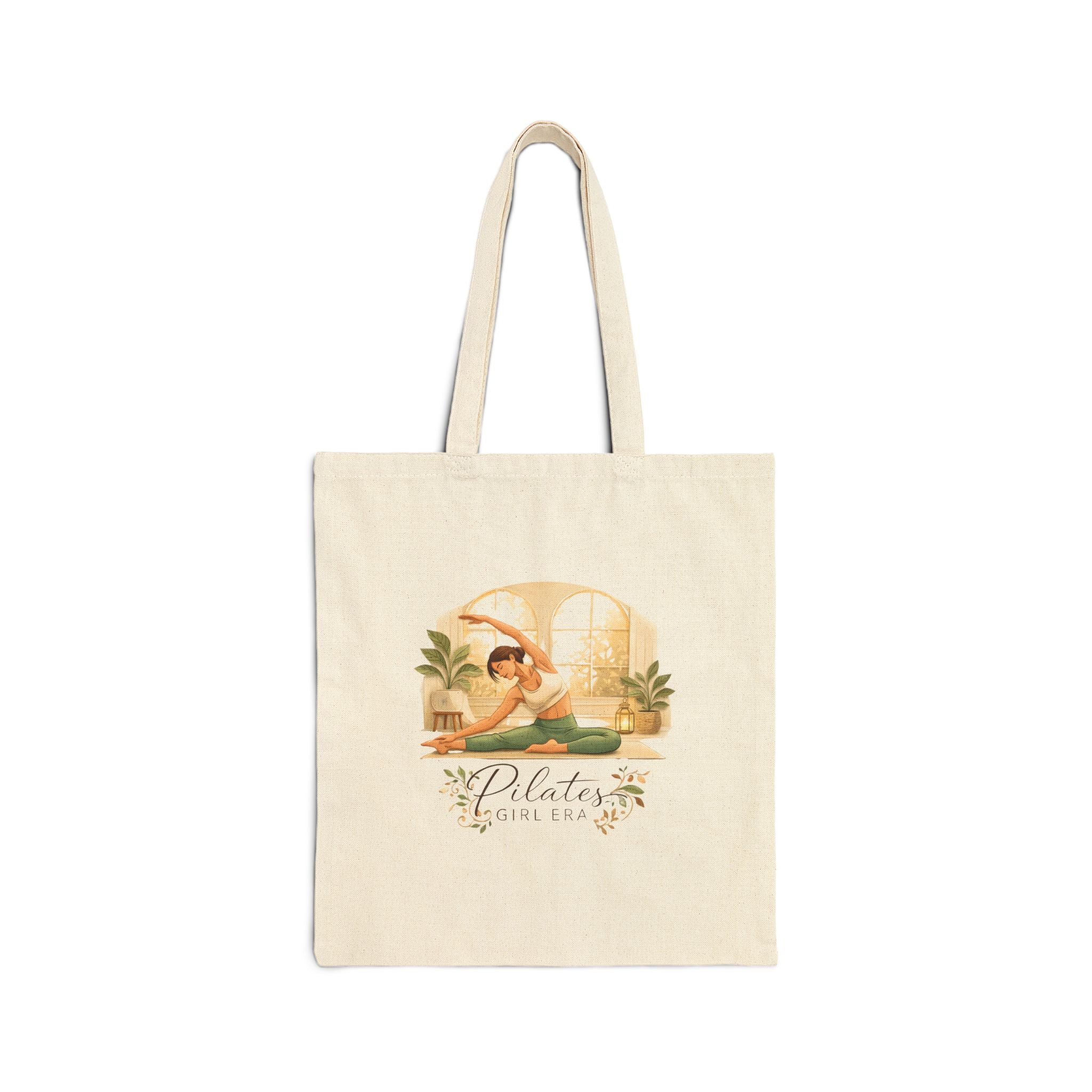 Tote Bag — Pilates Retro Mermaid Illustration Cotton Canvas Tote