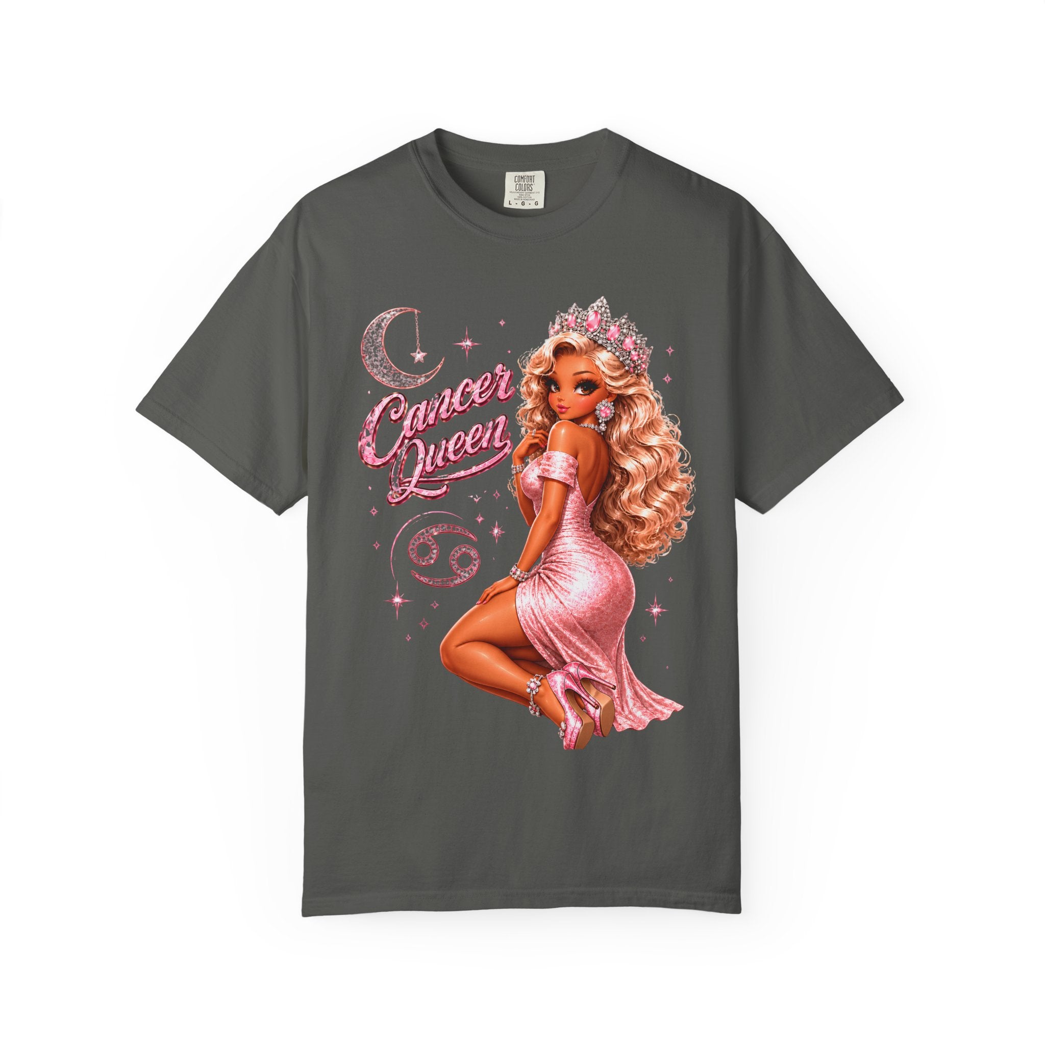 Cancer Queen Soft Heart Strong Soul Shirt – Zodiac Astrology Graphic Tee for Women, Pink Coquette Cancer Zodiac Birthday Gift, Trendy Astrology T-Shirt