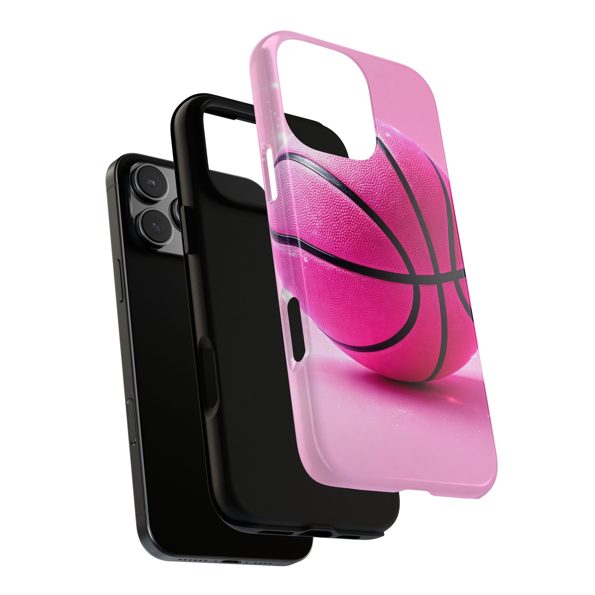 Pink Basketball Phone Case, Aesthetic Sports iPhone & Samsung Case, Cute Girly Athlete Case, Coquette Sport Phone Cover