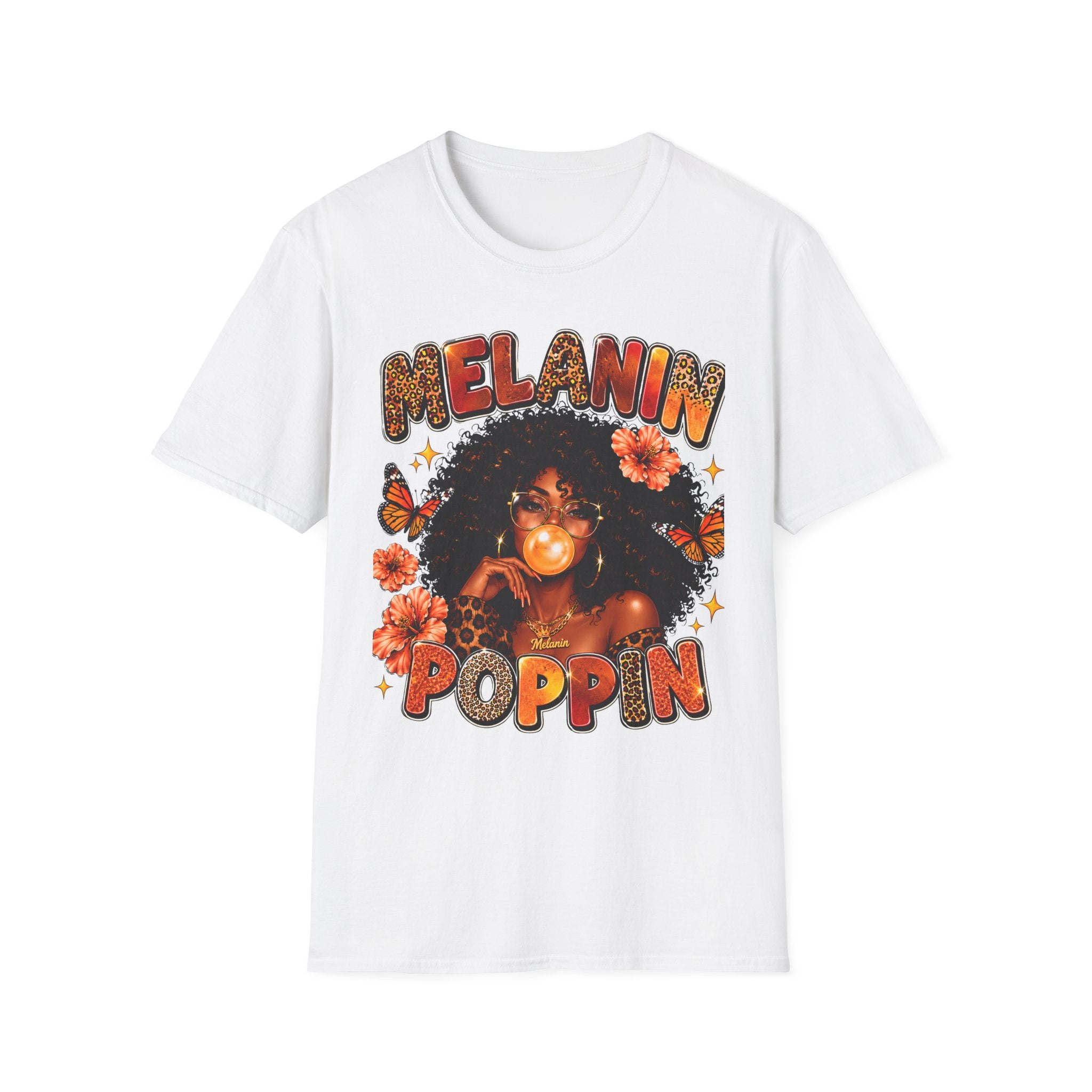 Melanin Poppin Shirt, Black Woman Afro T-Shirt, Leopard Print Melanin Tee, Empowerment Graphic Shirt, Black Girl Magic Gift