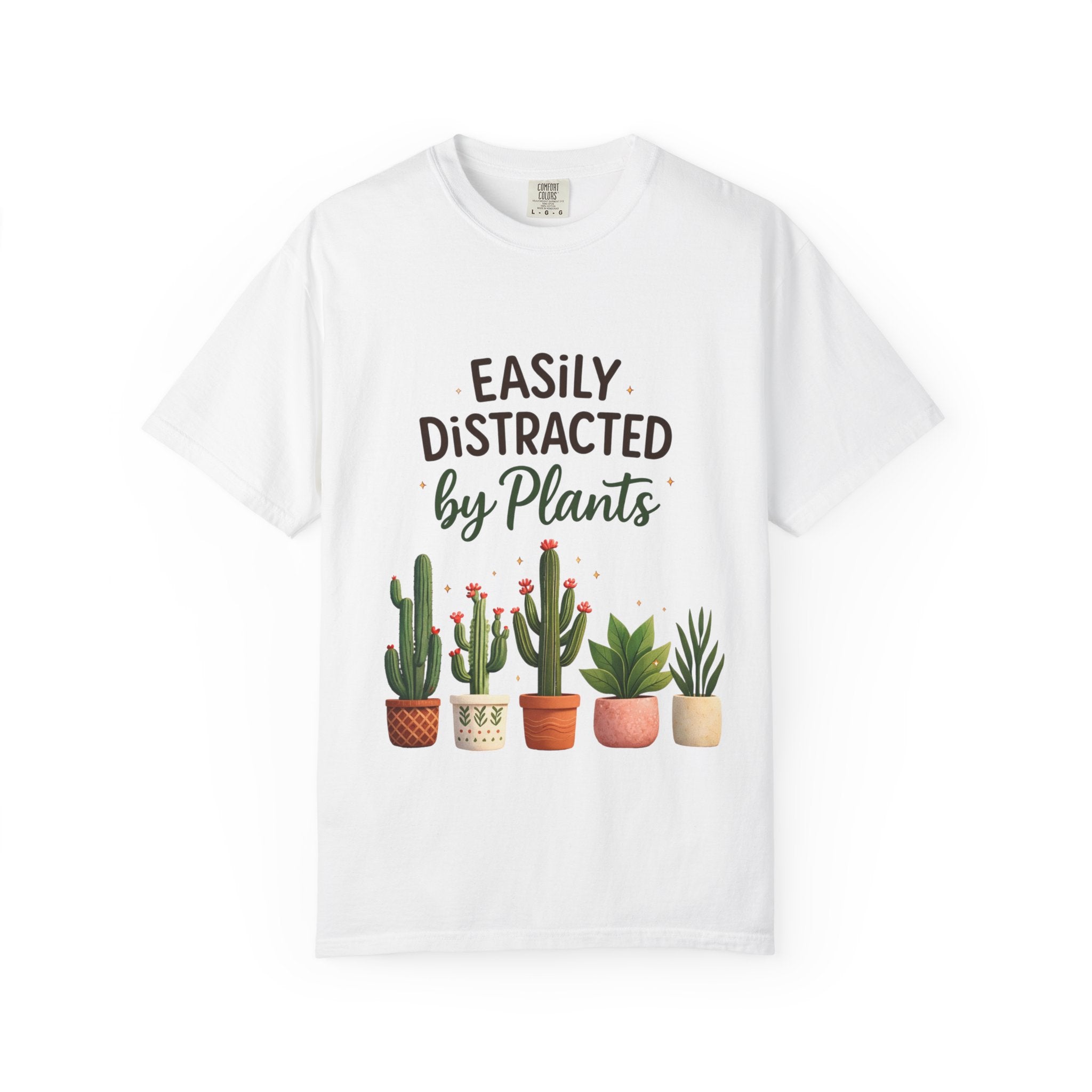 Easily Distracted By Plants Shirt, Plant Lover T-Shirt, Funny Plant Mom Tee, Botanical Lover Gift, Succulent Cactus Shirt, Unisex Graphic Tee