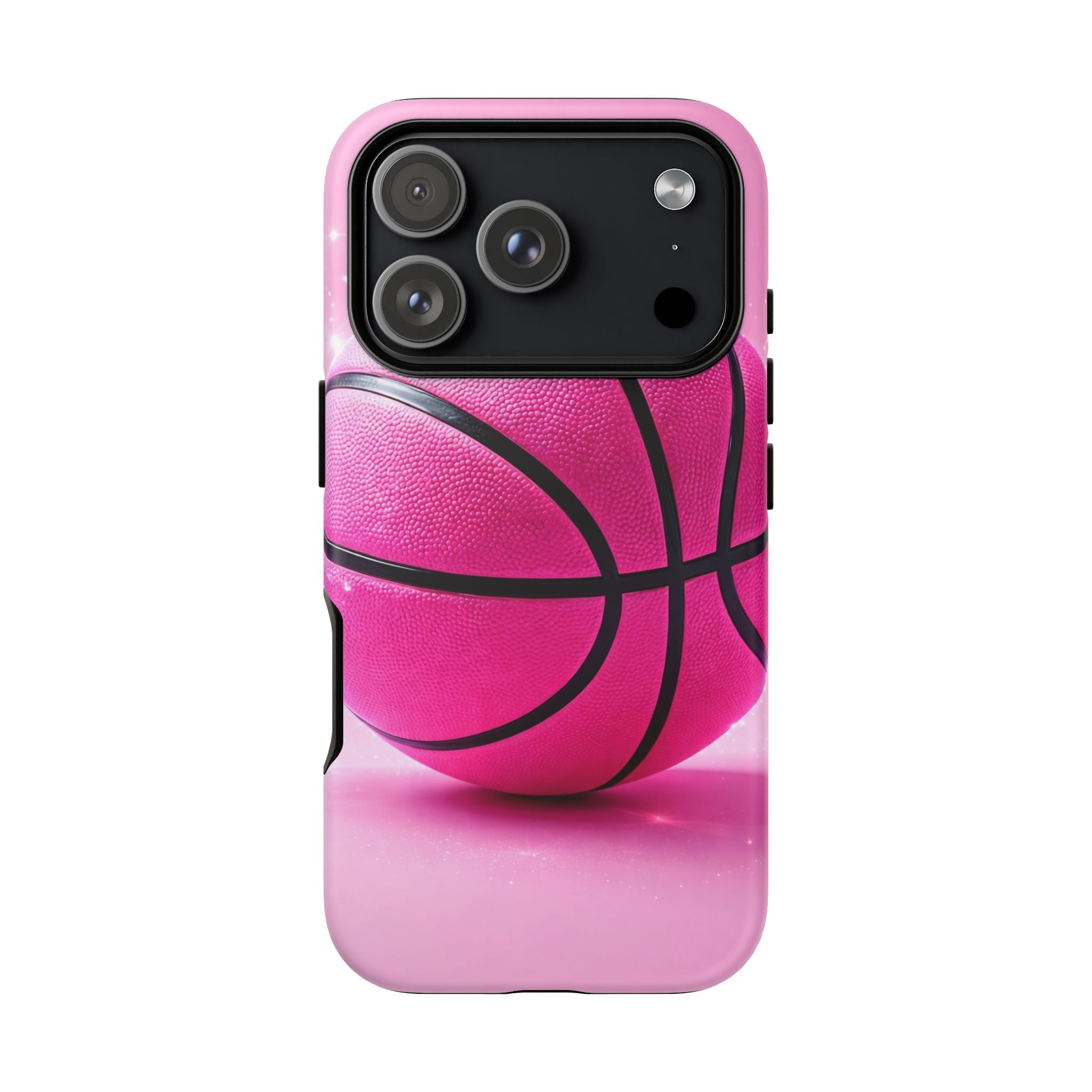 Pink Basketball Phone Case, Aesthetic Sports iPhone & Samsung Case, Cute Girly Athlete Case, Coquette Sport Phone Cover