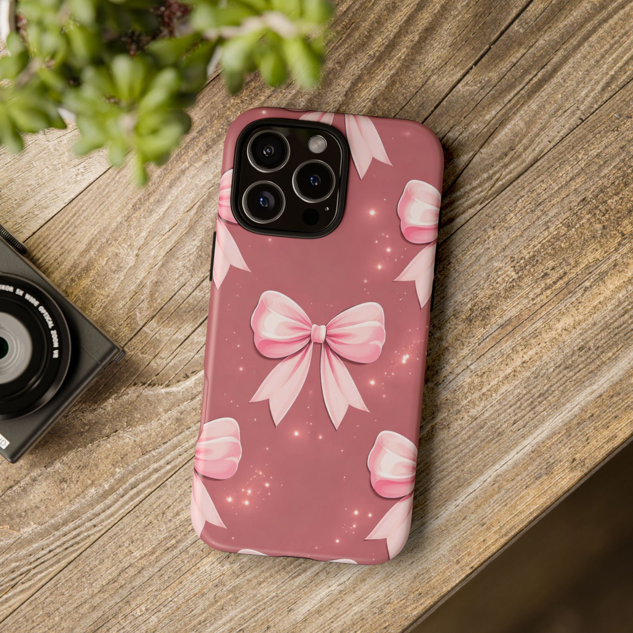 Pink Bow Phone Case, Coquette Aesthetic iPhone & Samsung Case, Cute Girly Pattern Case, Soft Girl Feminine Phone Cover