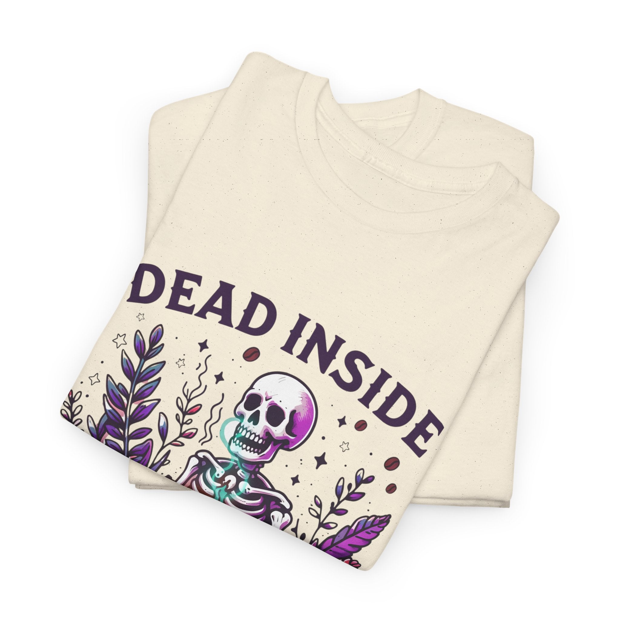 Dead Inside But Caffeinated T-Shirt – Funny Skeleton Coffee Tee