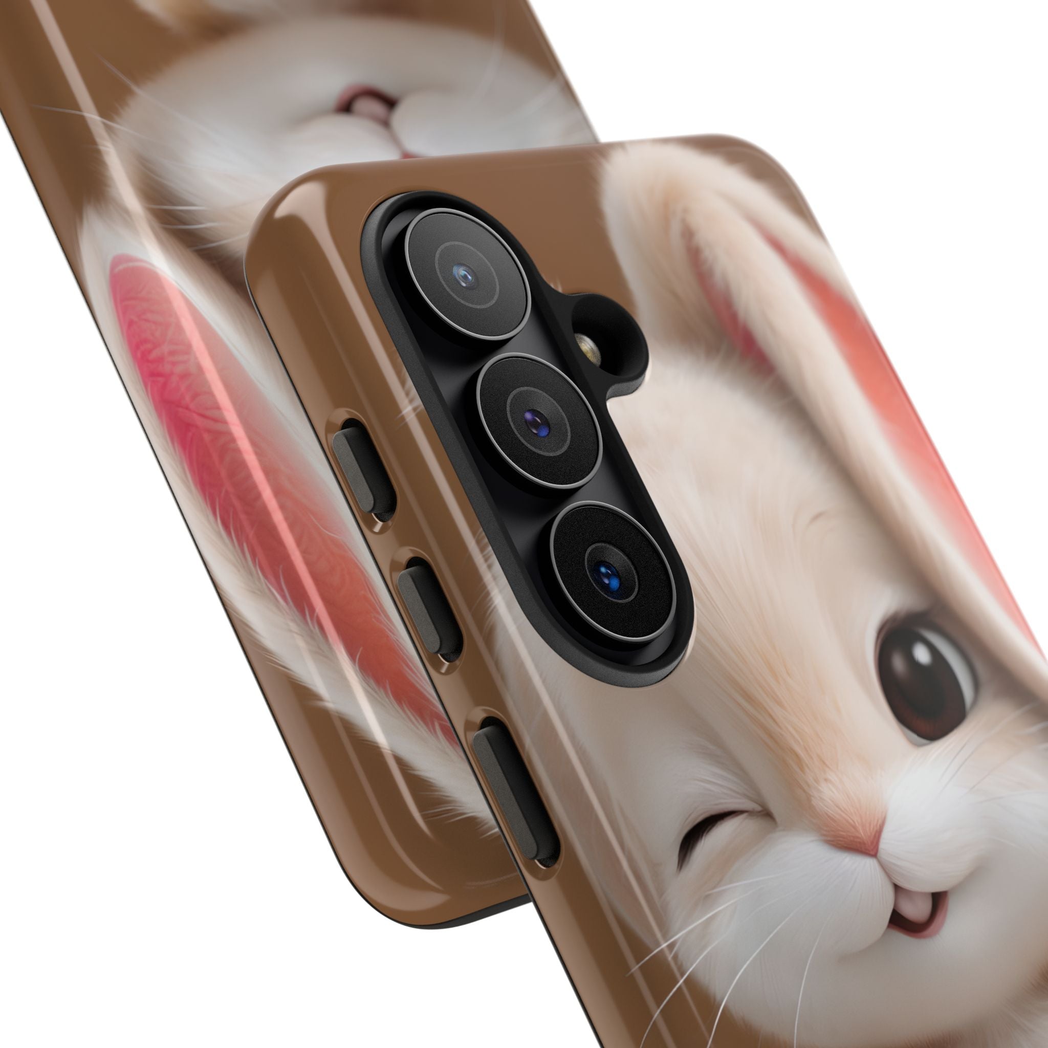 Adorable Kawaii Bunny Phone Case – Cute Winking Rabbit Aesthetic Case – Soft Pastel Bunny Cover – Gift for Bunny Lovers.