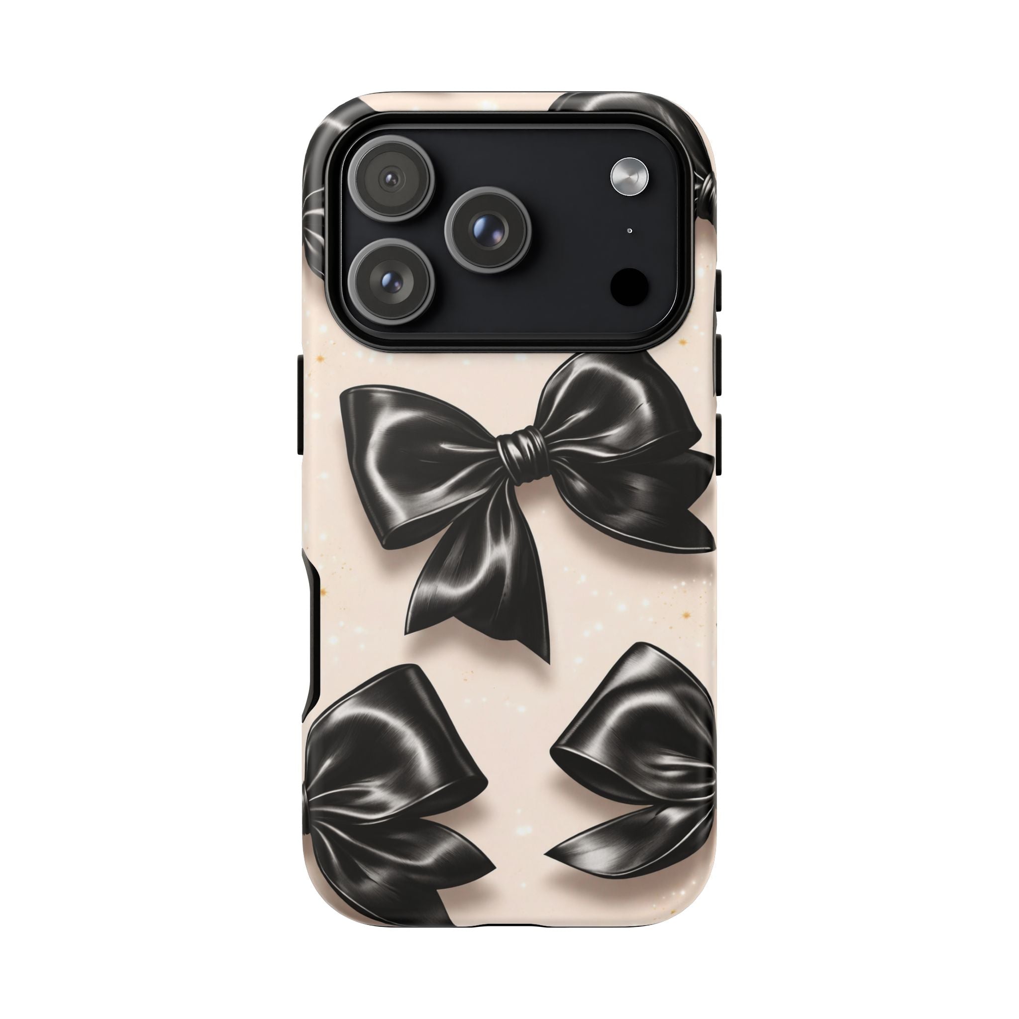 Black Bow Phone Case, Coquette Aesthetic iPhone & Samsung Case, Cute Girly Luxury Bow Cover, Feminine Minimalist Phone Case