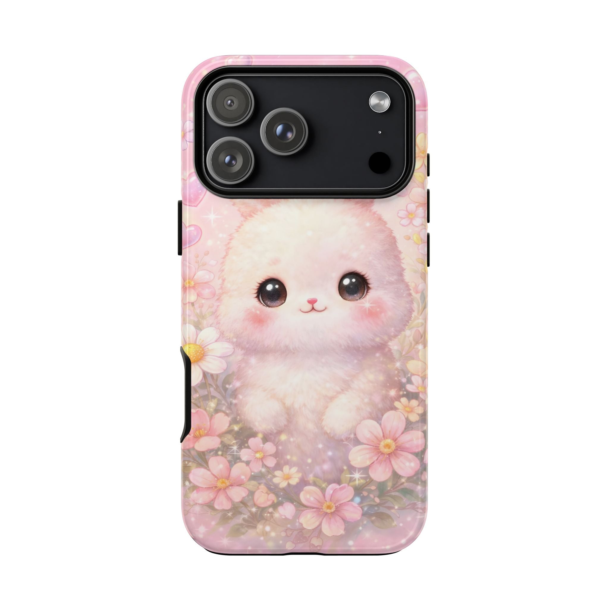 Kawaii Bunny Phone Case – Cute Pastel Bunny Floral Aesthetic iPhone Case, Adorable Kawaii Animal Phone Cover.