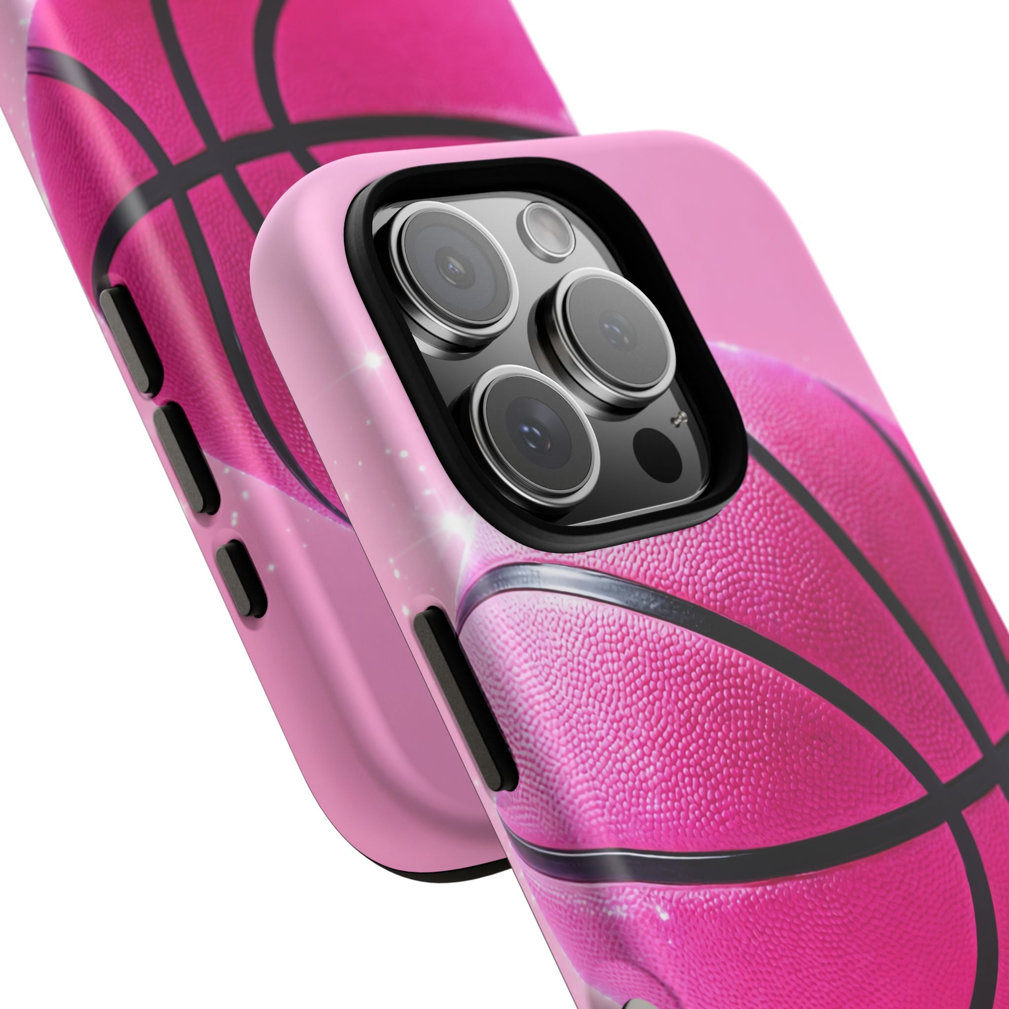 Pink Basketball Phone Case, Aesthetic Sports iPhone & Samsung Case, Cute Girly Athlete Case, Coquette Sport Phone Cover