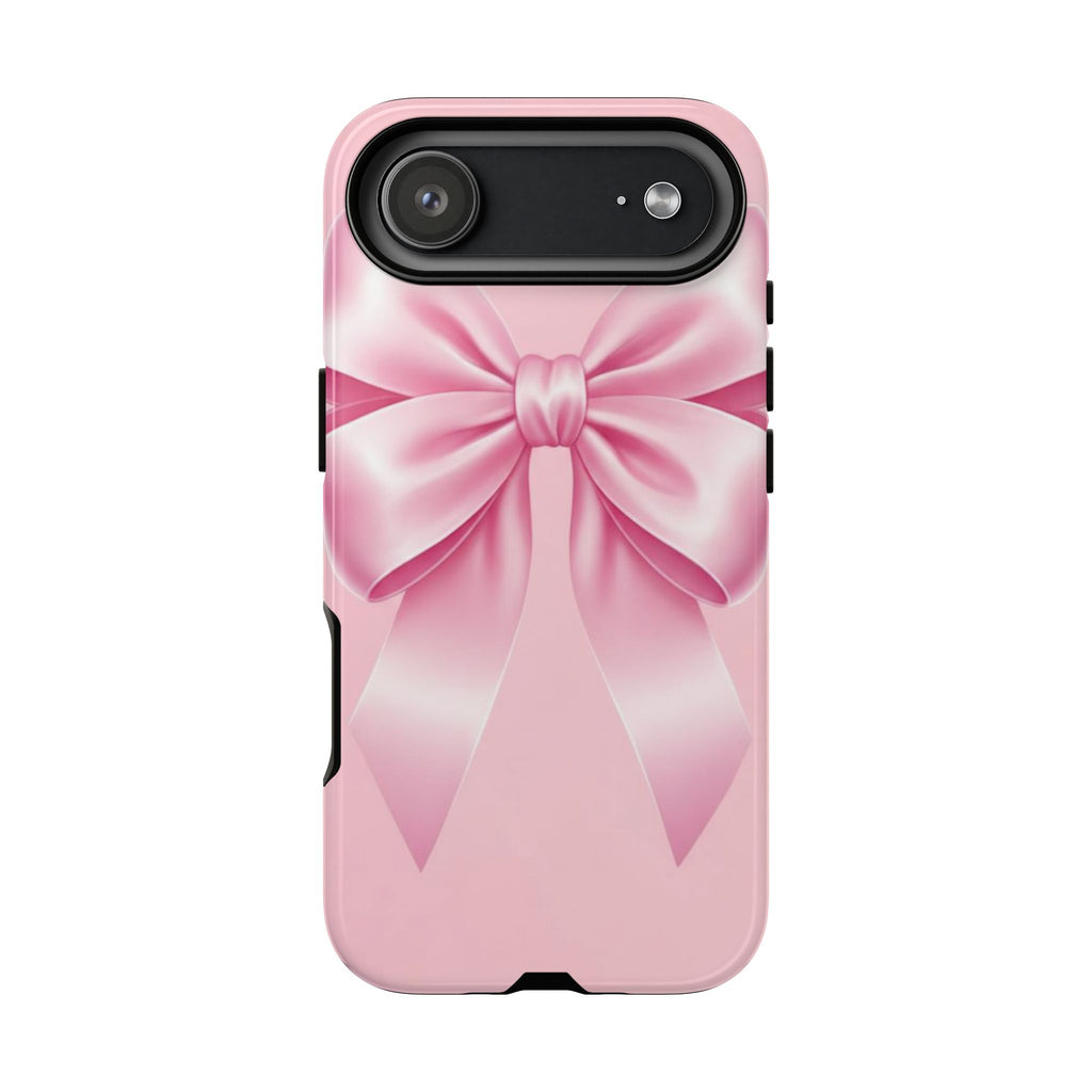 Coquette Pink Bow Phone Case, Cute Aesthetic iPhone Case, Soft Girl Bow Cover, Feminine Girly Phone Case