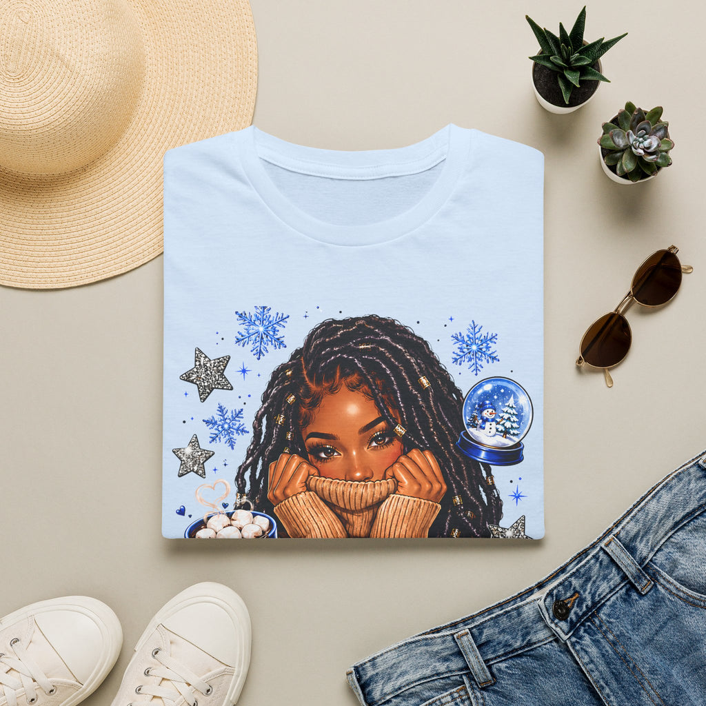 Just a Girl Who Loves Winter Shirt, Cozy Winter Graphic Tee, Snowflake Hot Cocoa Shirt, Winter Lover T-Shirt, Cute Christmas Winter Tee
