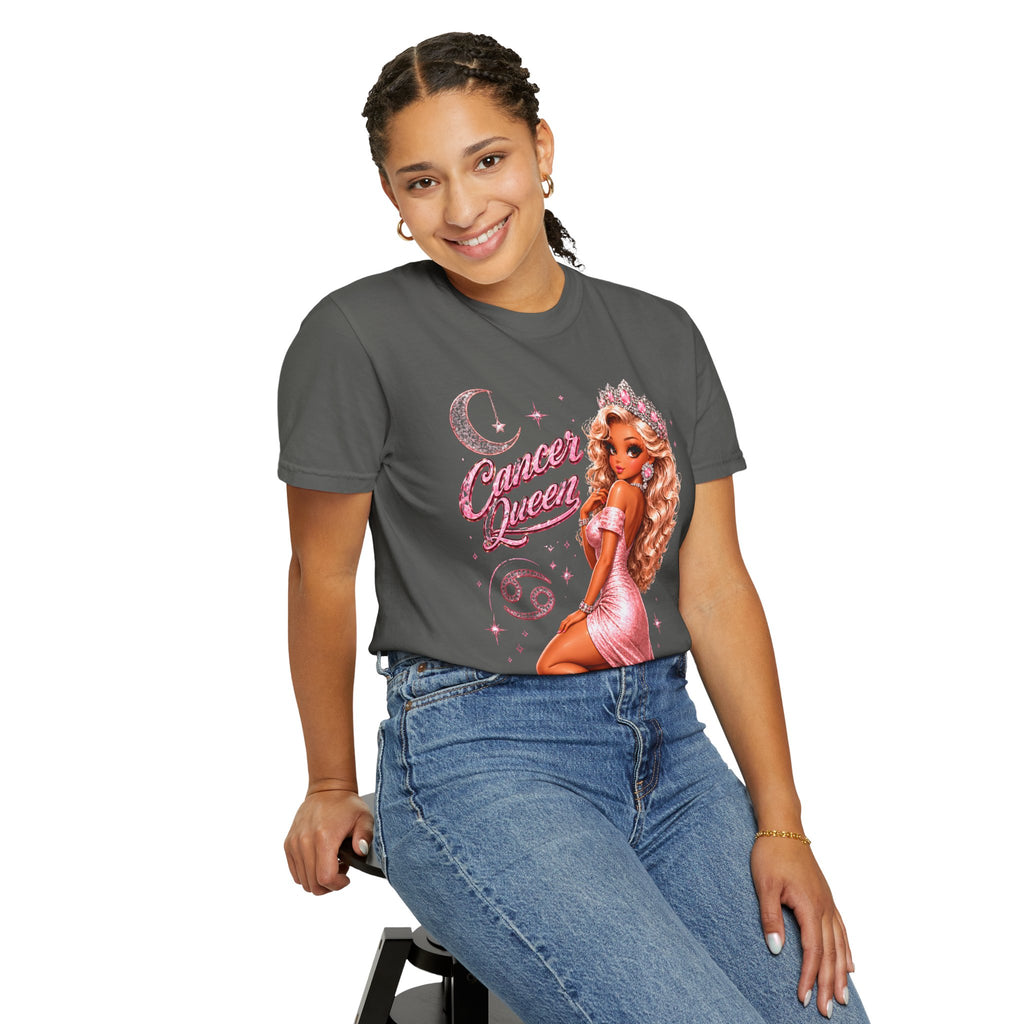 Cancer Queen Soft Heart Strong Soul Shirt – Zodiac Astrology Graphic Tee for Women, Pink Coquette Cancer Zodiac Birthday Gift, Trendy Astrology T-Shirt