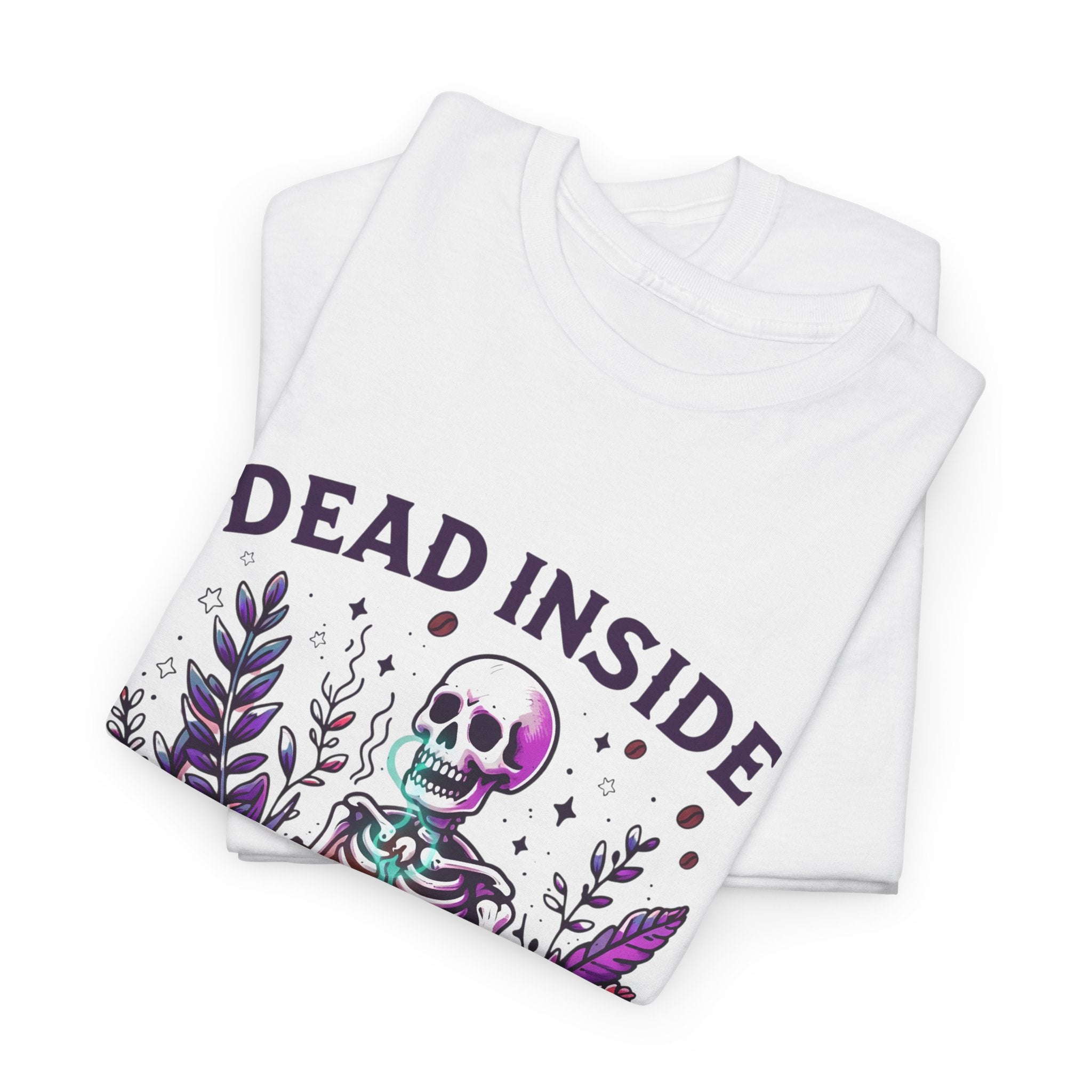 Dead Inside But Caffeinated T-Shirt – Funny Skeleton Coffee Tee
