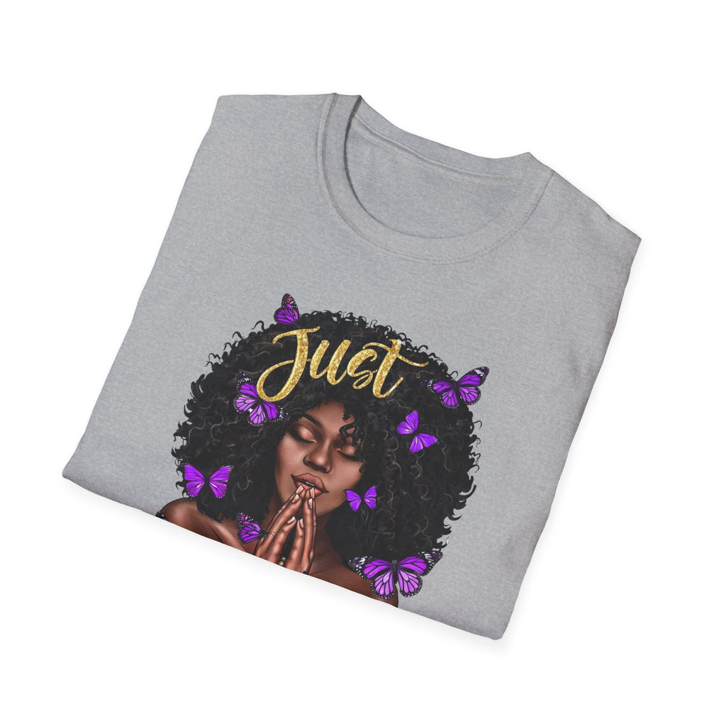 Redeemed Christian Afro Woman T-Shirt – Faith-Based Butterfly Design, Inspirational Black Woman Graphic Tee, Spiritual Gift for Women