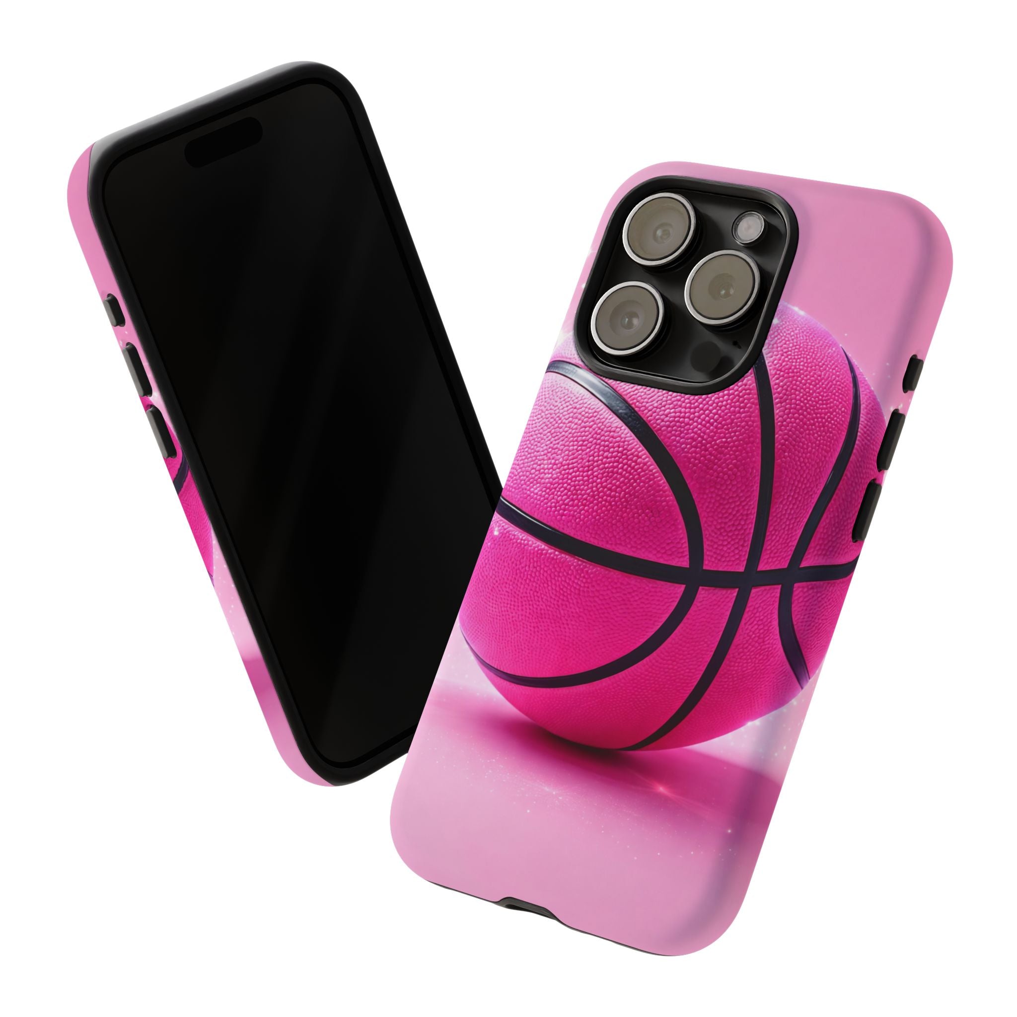 Pink Basketball Phone Case, Aesthetic Sports iPhone & Samsung Case, Cute Girly Athlete Case, Coquette Sport Phone Cover