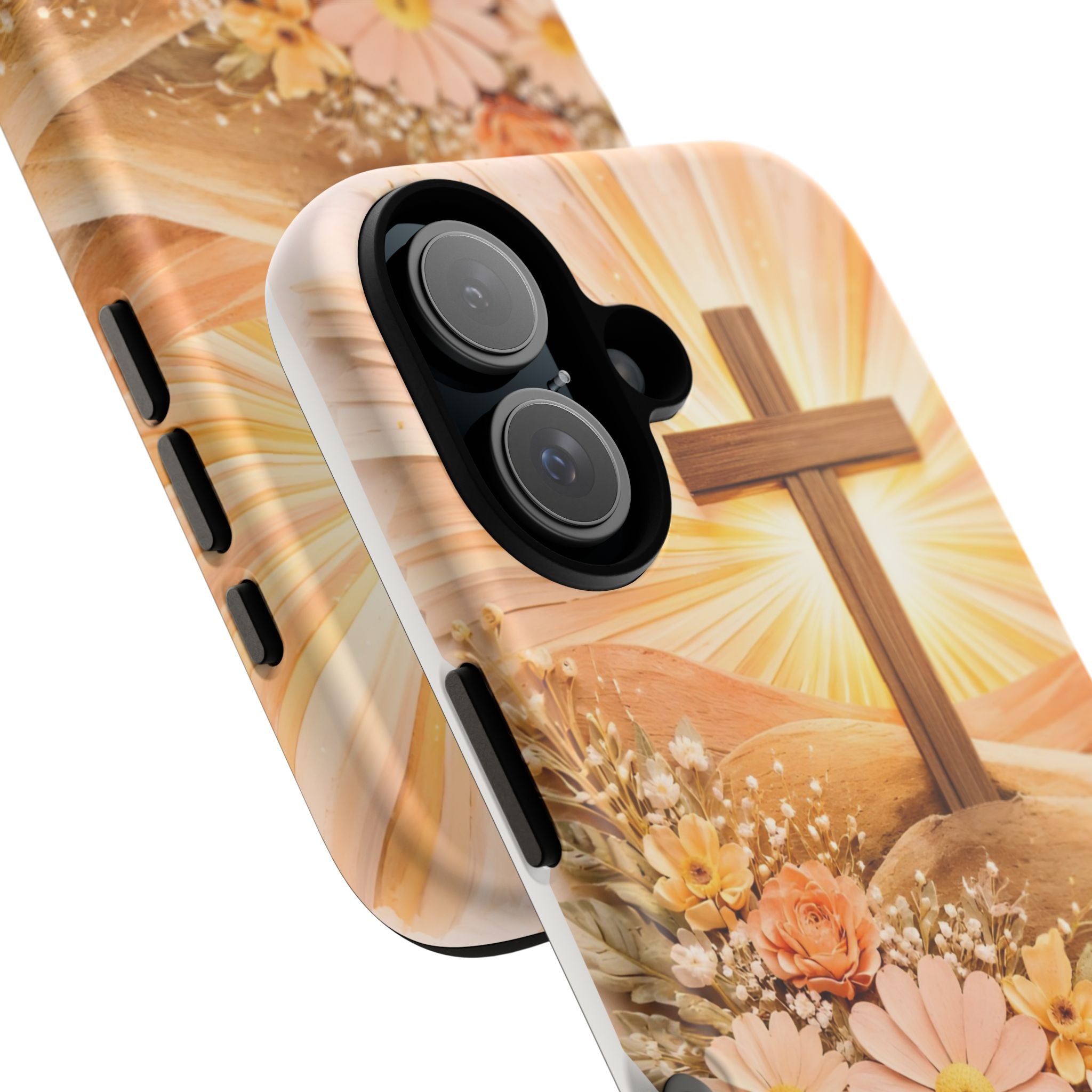 Religious Phone Case — Cross & Sunrise Floral iPhone Cover