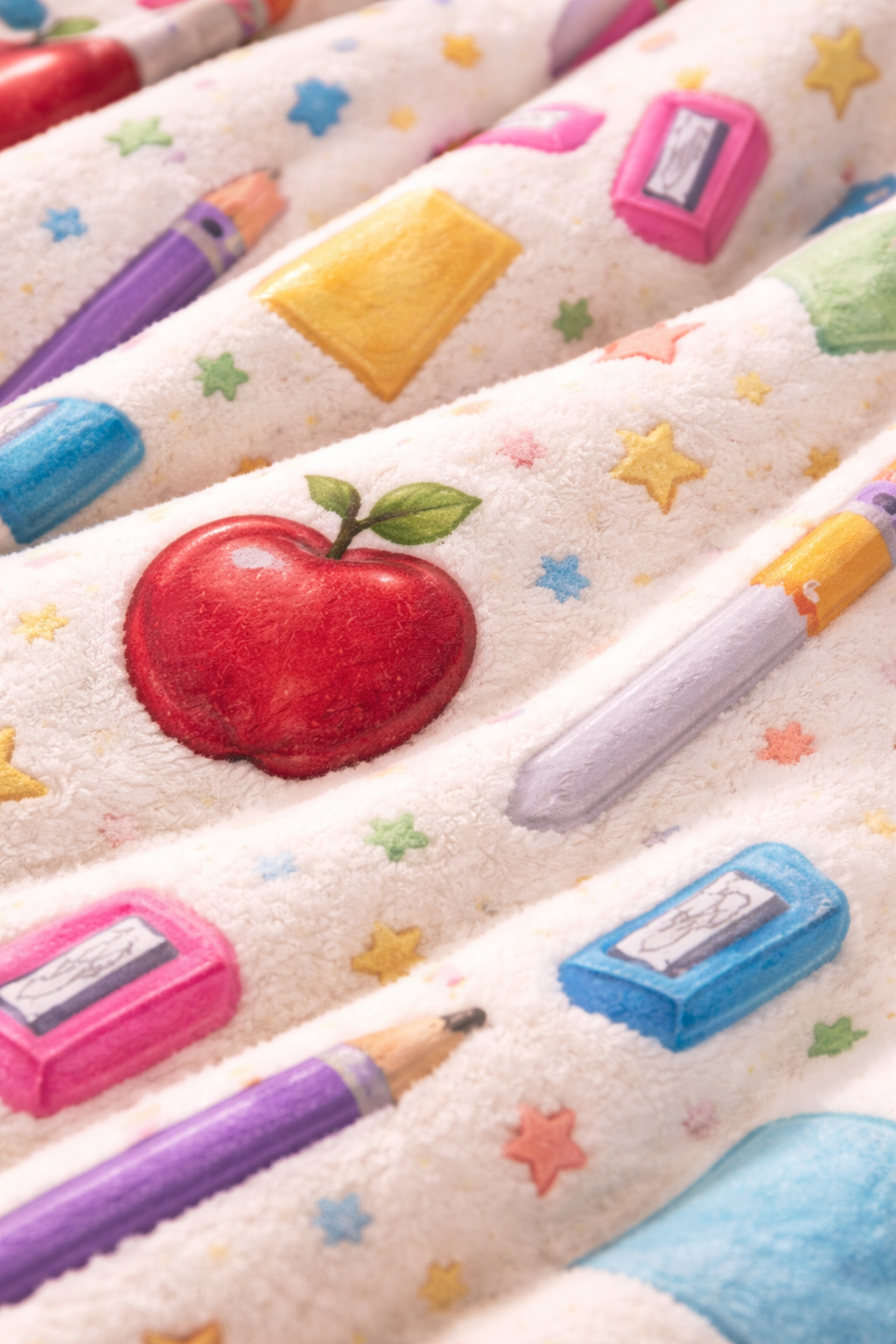 Teacher Appreciation Blanket – Colorful School Supplies Plush Throw, Cute Teacher Gift, End of Year Teacher Present, Cozy Classroom Decor”