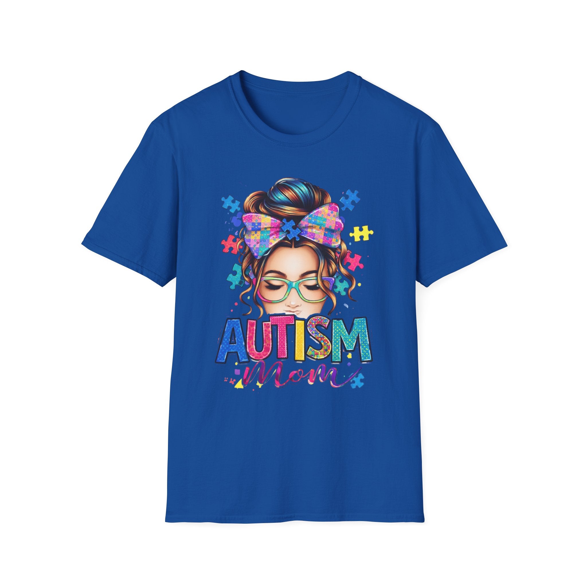Autism Mom T-Shirt — Colorful Puzzle Heart Design for Proud Moms