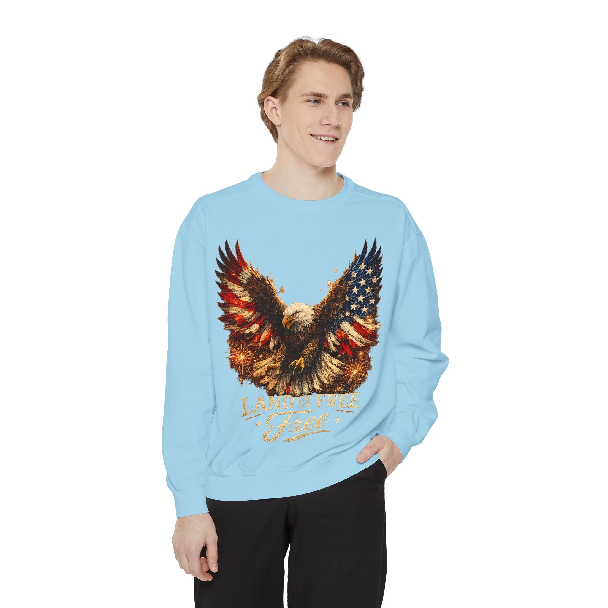 Patriotic Eagle Sweatshirt — Land of the Free Graphic Crewneck