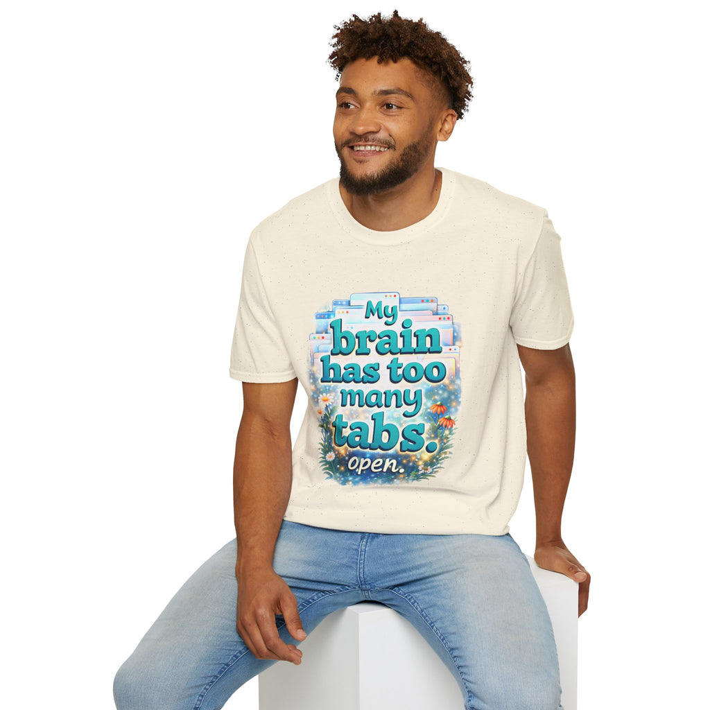 My Brain Has Too Many Tabs Open Shirt – Funny Overthinking Tee, ADHD Humor T-Shirt, Relatable Mental Health Graphic Tee, Cute Aesthetic Shirt