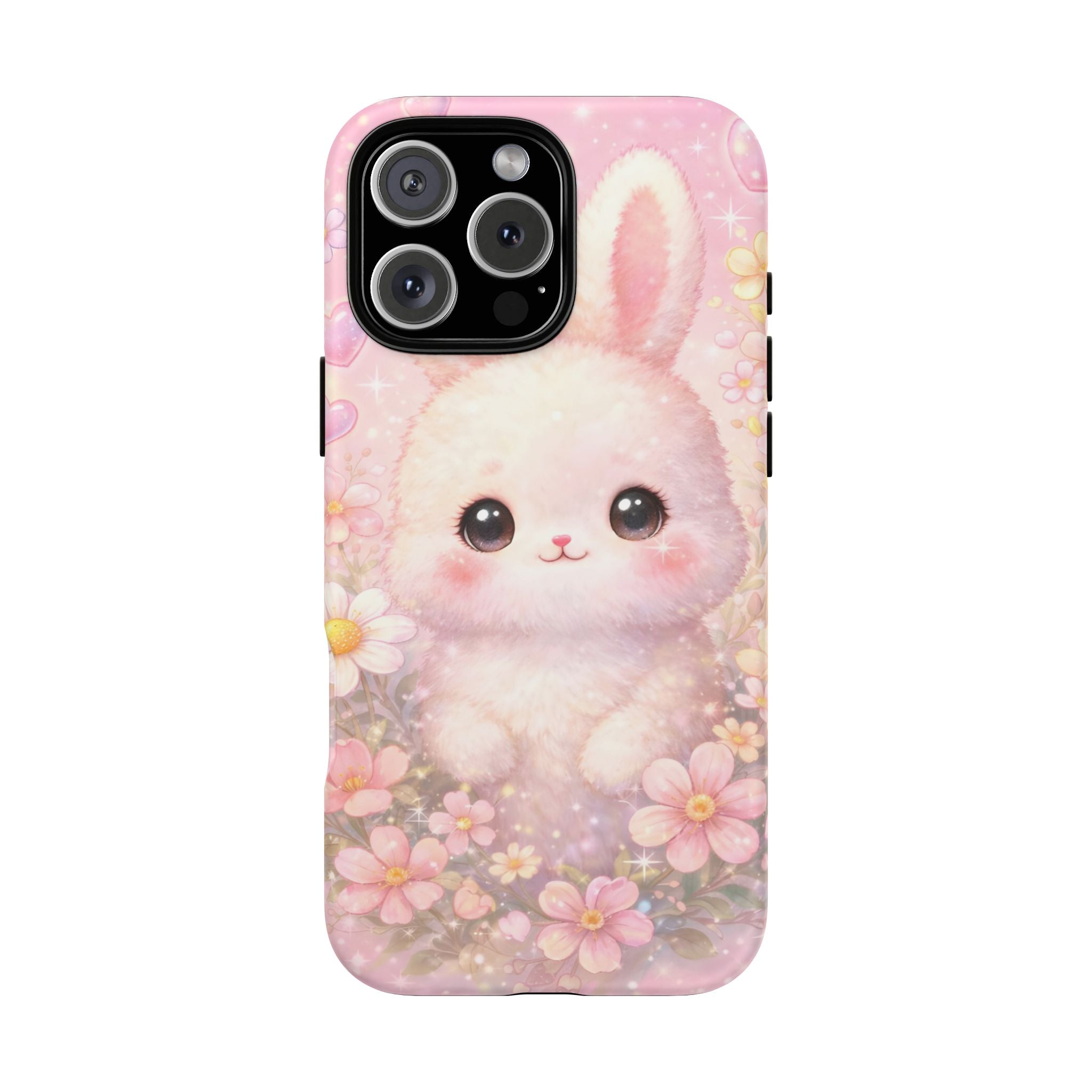 Kawaii Bunny Phone Case – Cute Pastel Bunny Floral Aesthetic iPhone Case, Adorable Kawaii Animal Phone Cover.