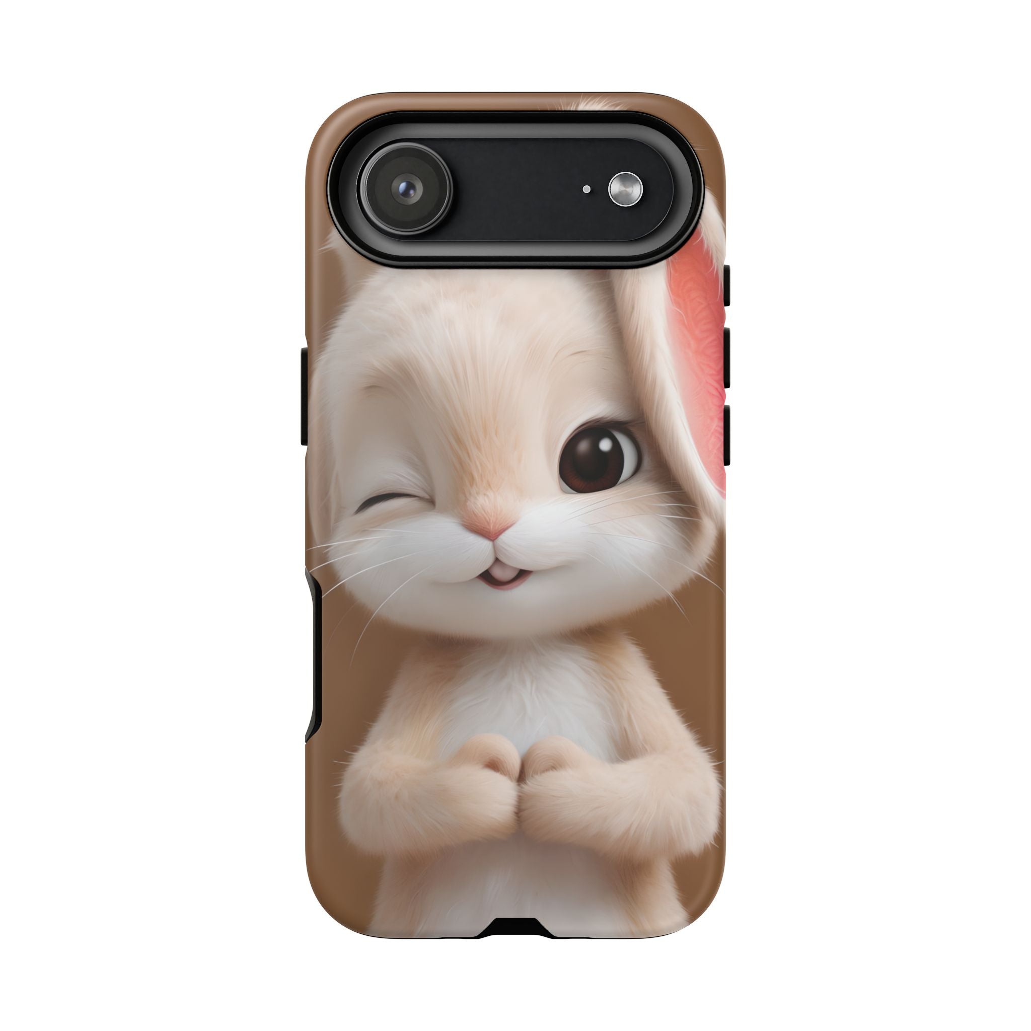 Adorable Kawaii Bunny Phone Case – Cute Winking Rabbit Aesthetic Case – Soft Pastel Bunny Cover – Gift for Bunny Lovers.