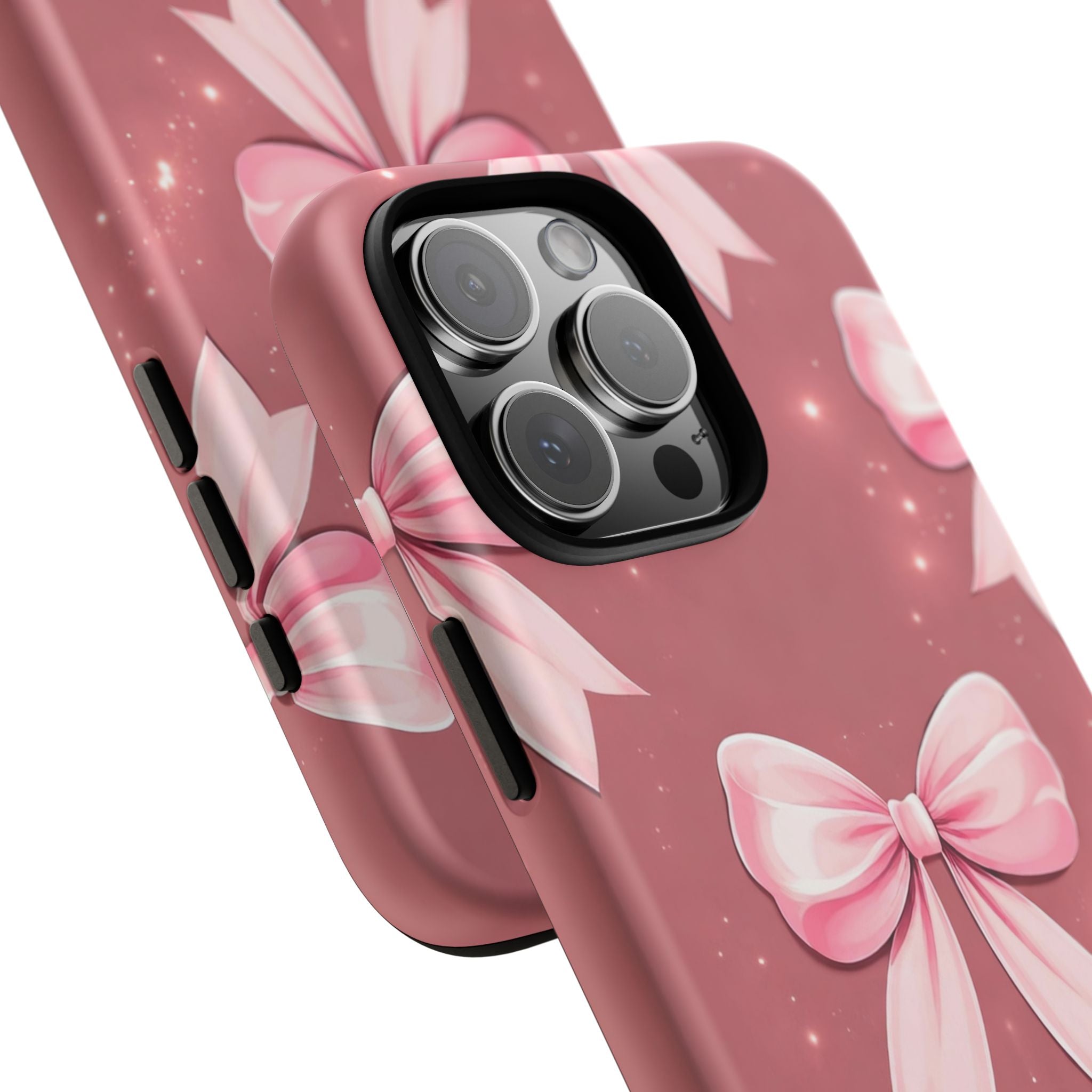Pink Bow Phone Case, Coquette Aesthetic iPhone & Samsung Case, Cute Girly Pattern Case, Soft Girl Feminine Phone Cover